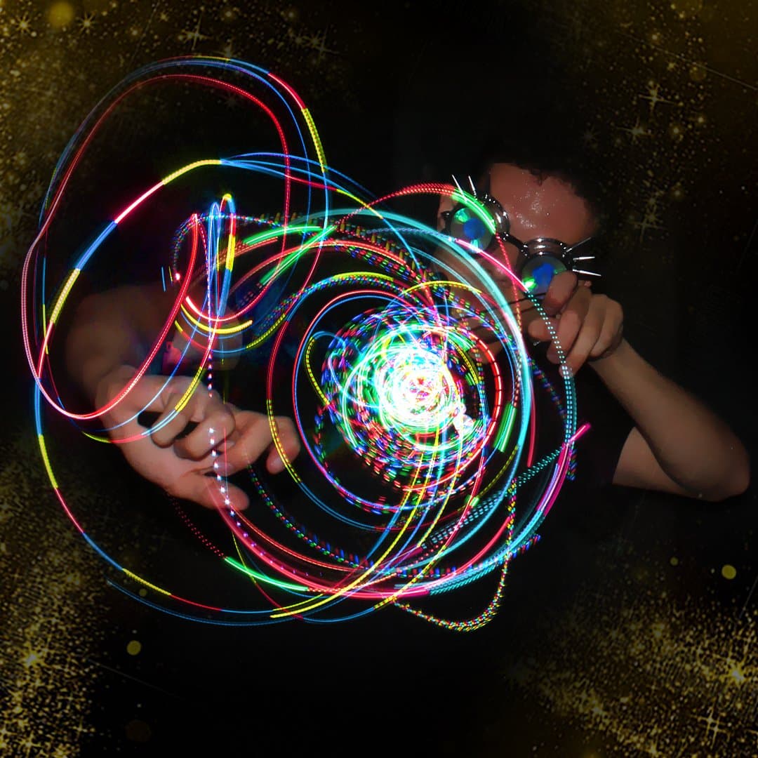 GloFX Clear Ion 3 LED Orbit - Light Orbit Rave Orbital Round Circle - Zero Rattle