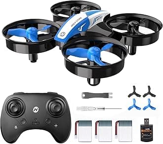 HS210 Mini Drone for Kids and Beginners RC Nano Quadcopter Indoor Small Helicopter Plane with Auto Hovering, 3D Flip, Headless Mode and 3 Batteries, Great Gift Toy for Boys and Girls, Blue