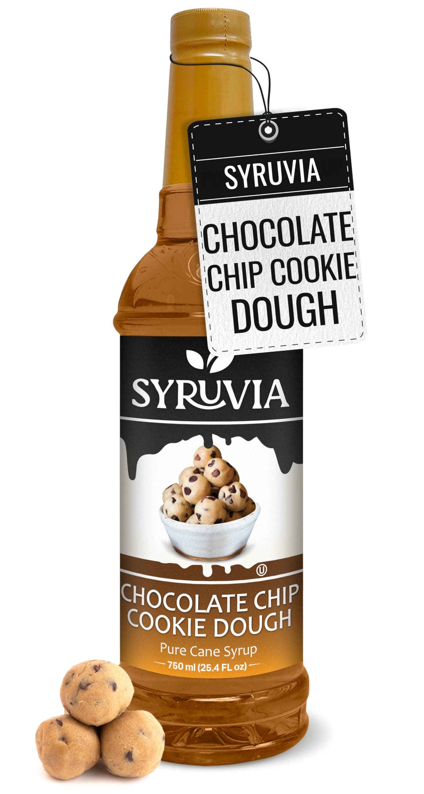 Coffee Syrup, Chocolate Chip Cookie Dough Flavored Syrup for Drinks, Lattes, and Desserts – 25.4 fl oz