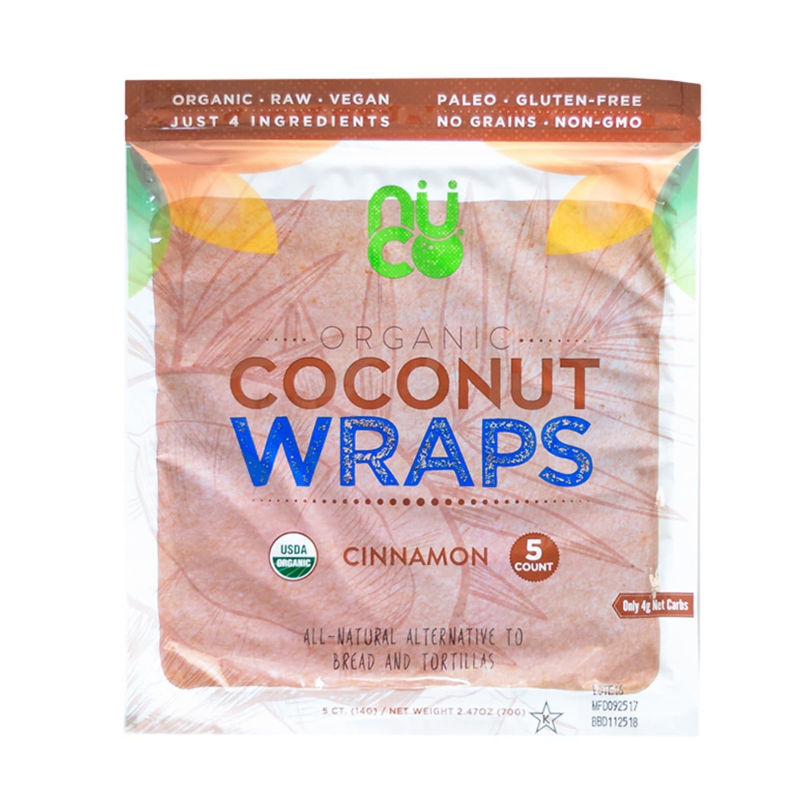 Organic Cinnamon Coconut Wraps