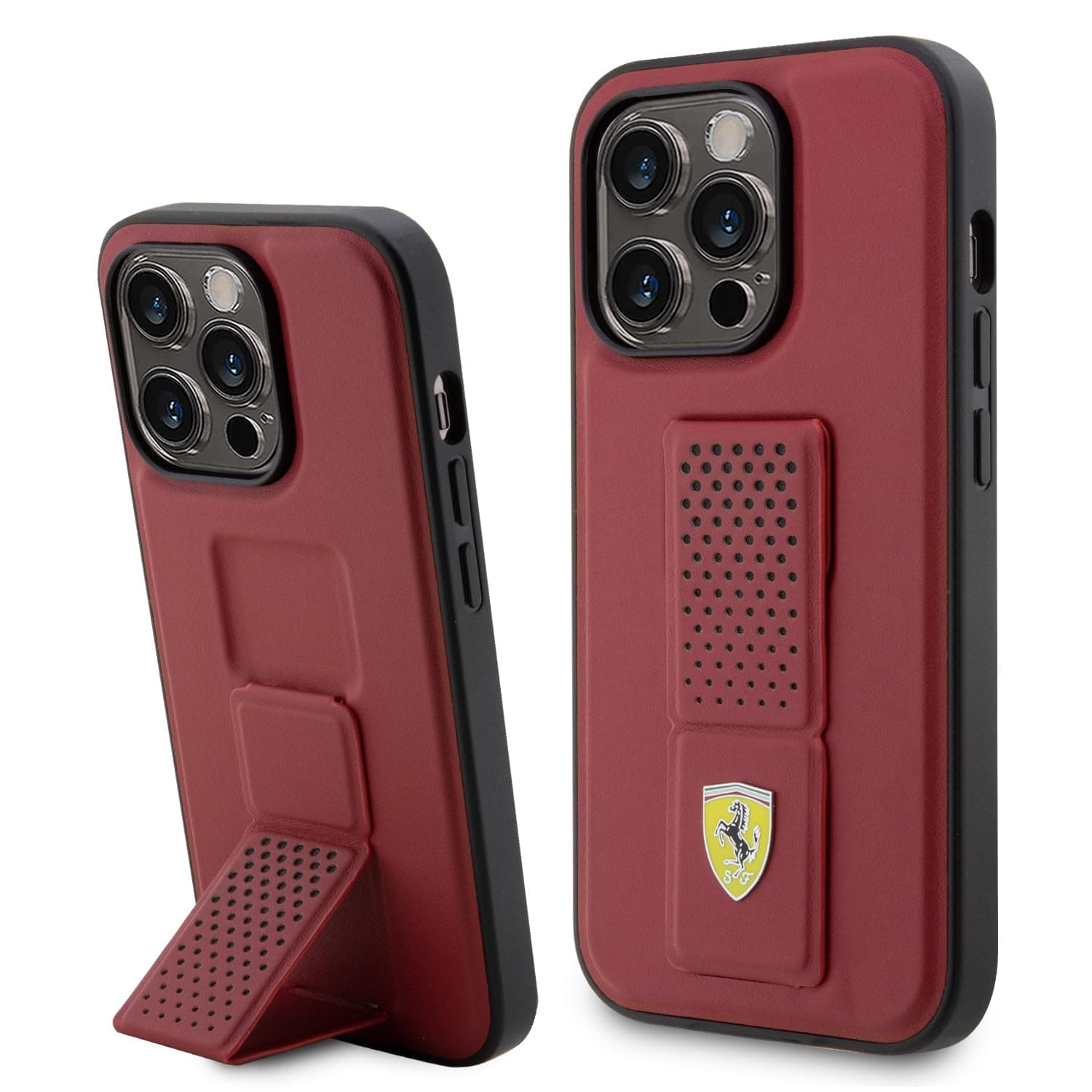 CG MOBILE Ferrari Gripstand Case For iPhone 15 Pro Max (Red)