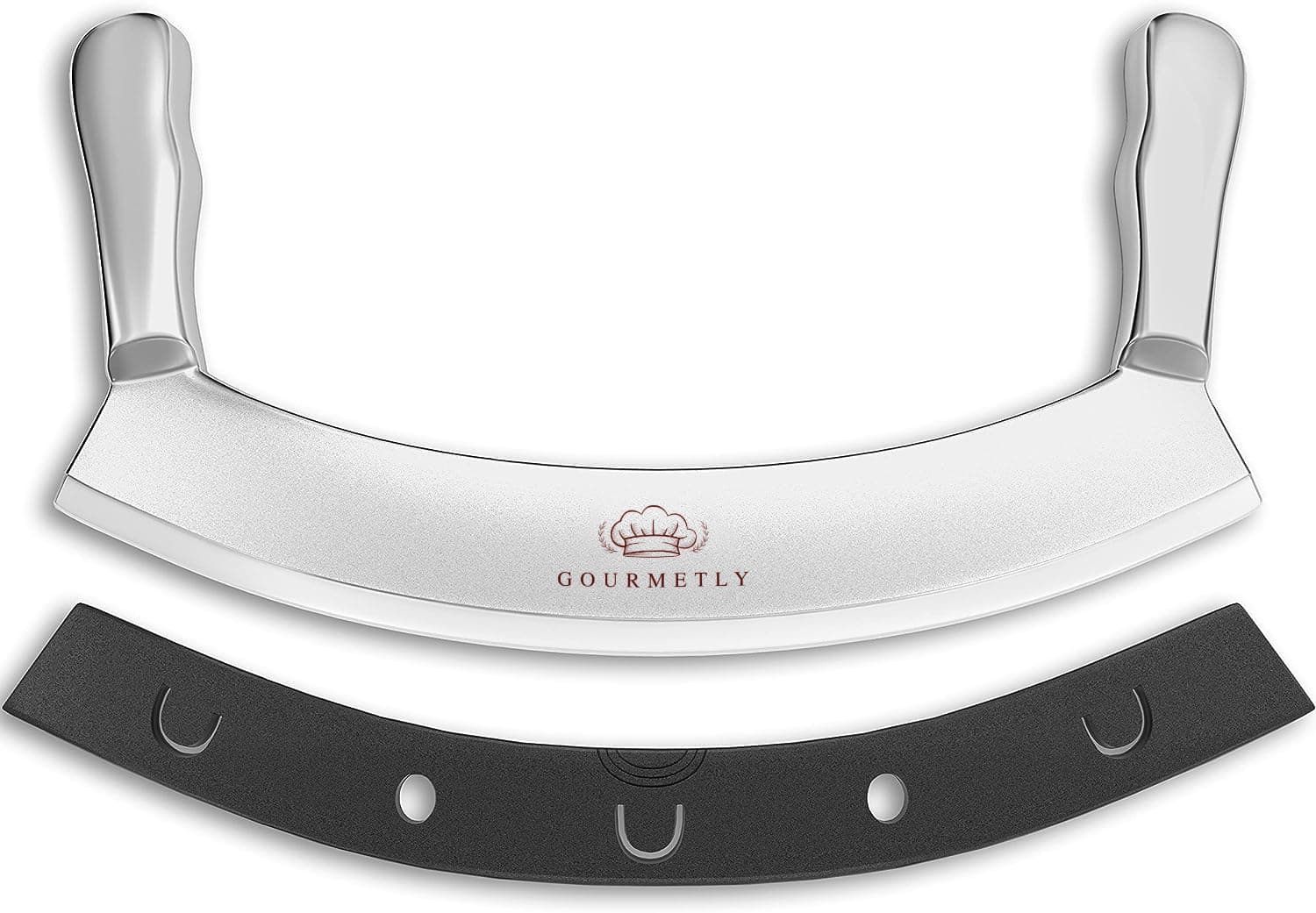 Pizza Cutter Super Sharp Blade Double Handled Stainless Steel Rocking Knife Perfect Grip Simple Cut Perfect Slices by Medove