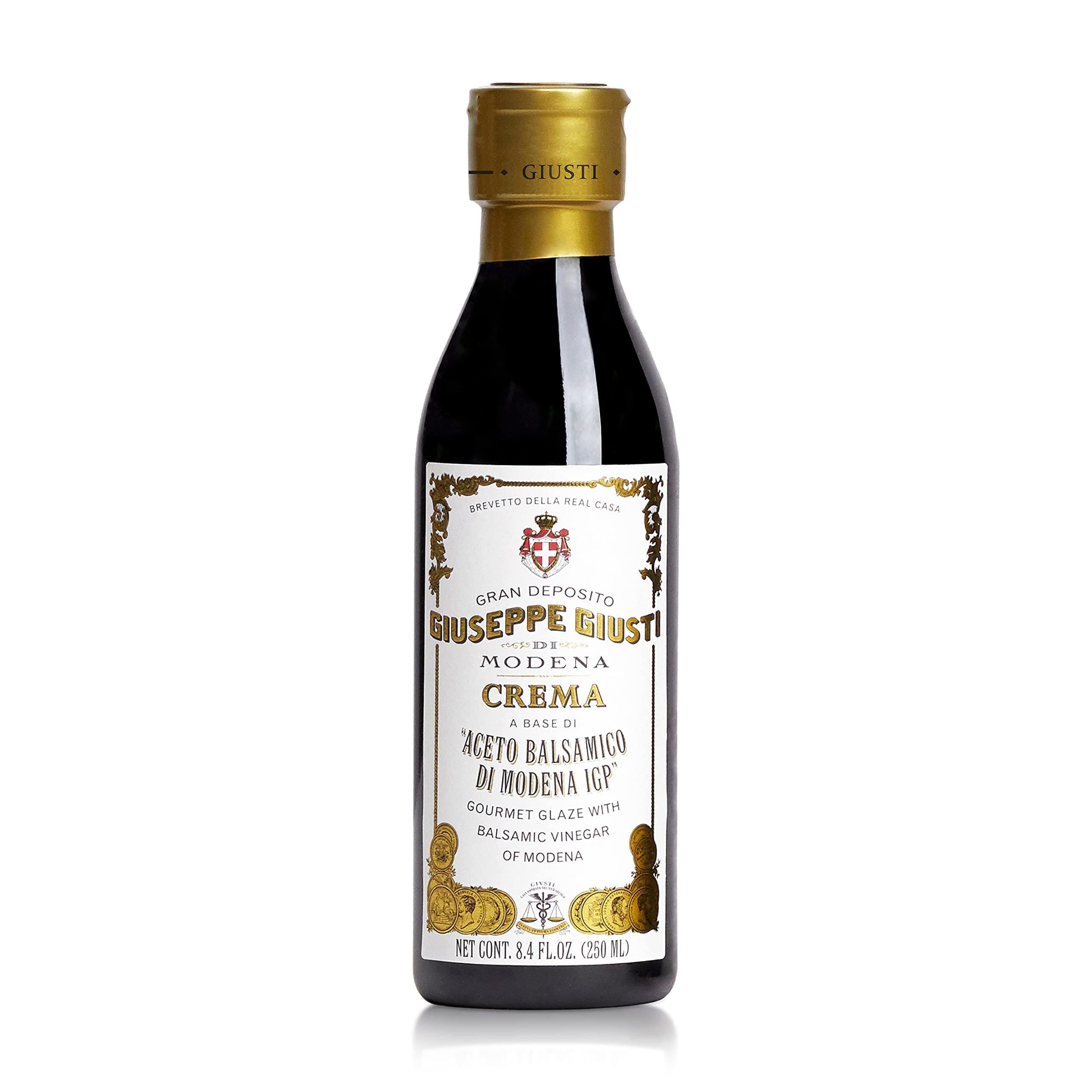 Balsamic Glaze Based on Thick Balsamic Vinegar of Modena – Italian Gourmet La Crema Reduction, Smooth & Velvety Drizzle for Meat, Cheese, Salads & Desserts - 8.45 fl oz (250 ml) - Pack of 1