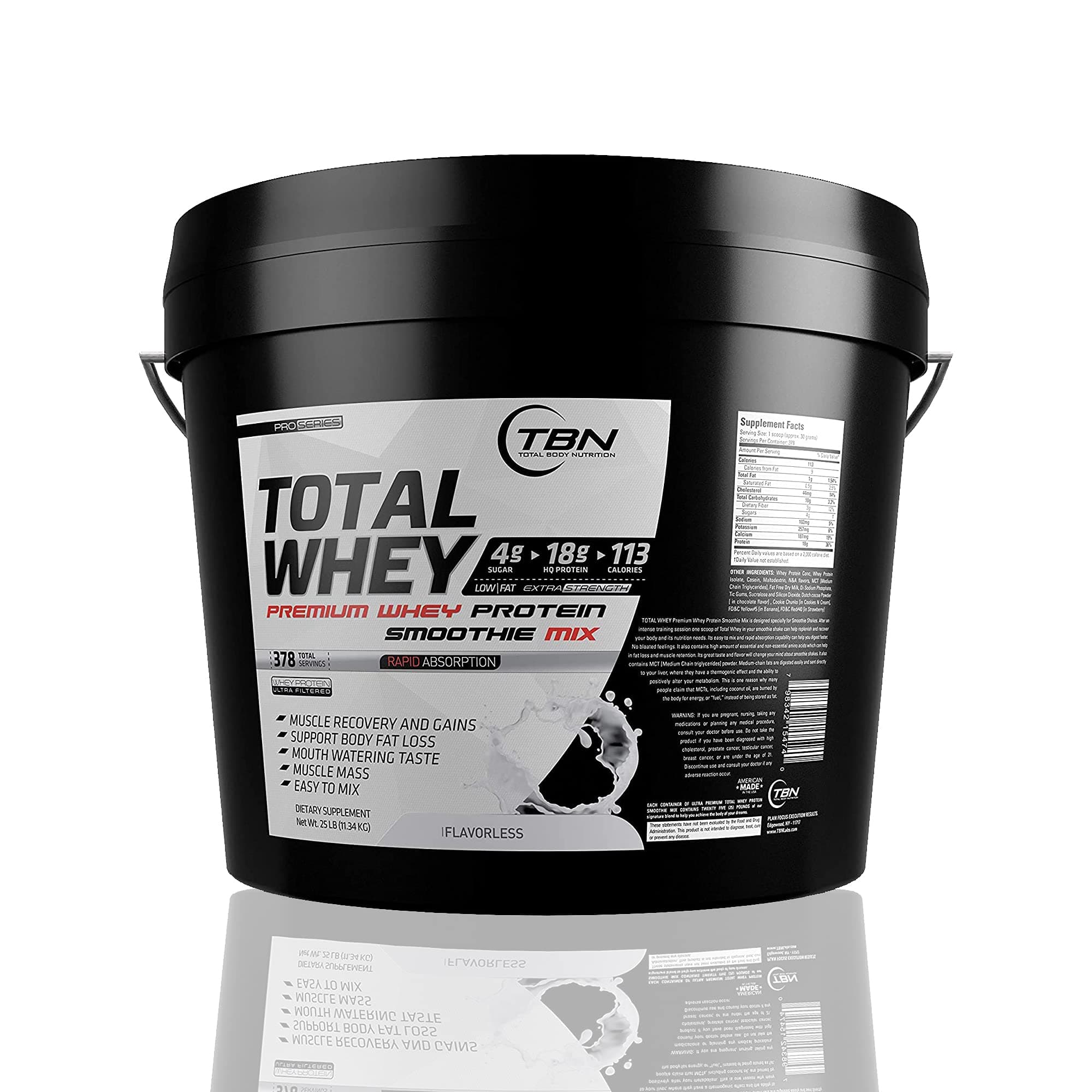 Whey Protein Shakes, 25 lbs, Flavorless