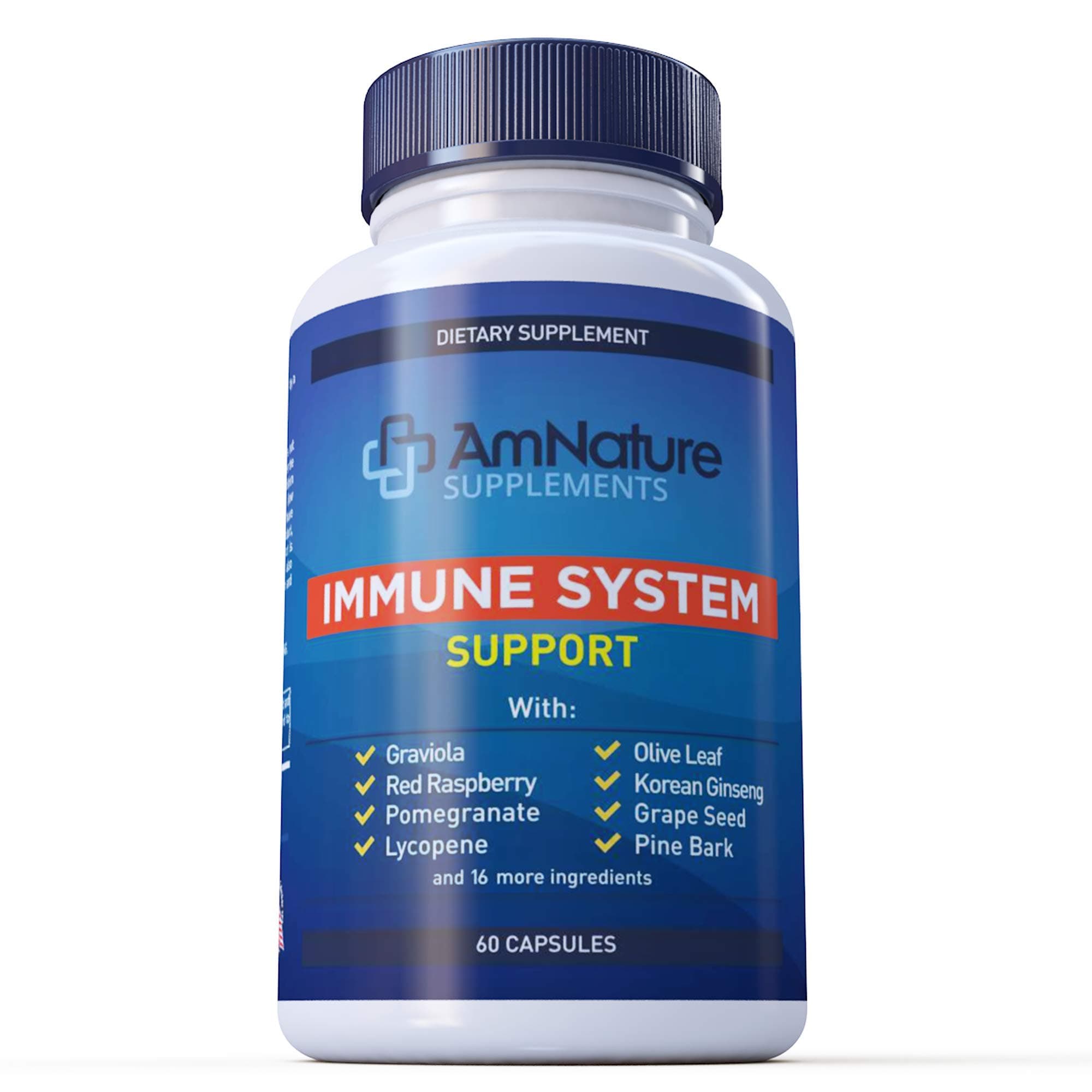 Short Date: AmNature Immune System Booster Supplement, Advanced Immune Support Vitamins Superior Natural Over 20 Herbs, Minerals, Nutrients, Powerful Vitamins - 60 Capsules