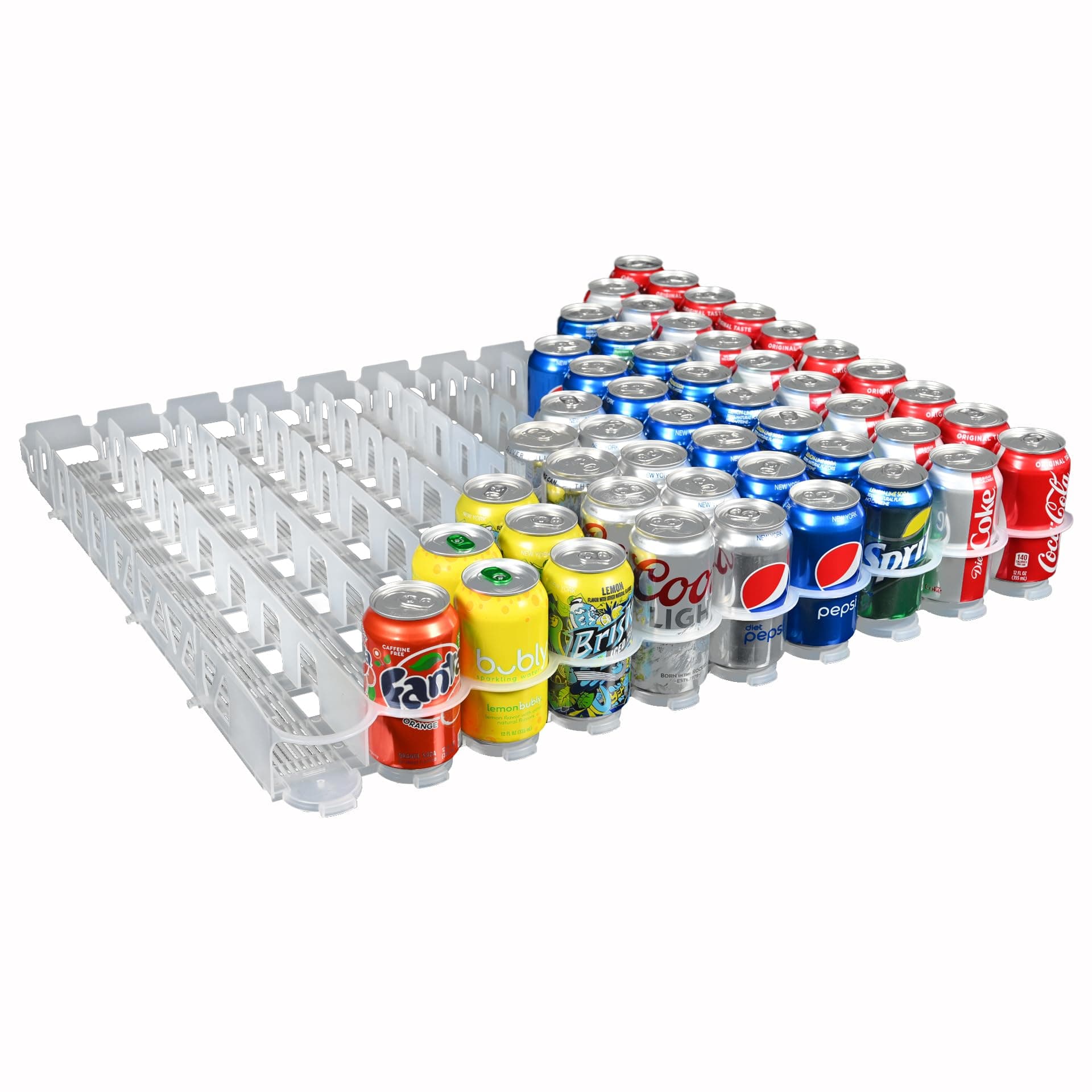 Display Technologies Gravity Fed Organizer for 12/16oz Beverages on Flat & Angled Shelves in Coolers (Pack of 6)