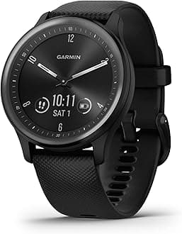 Garmin vivomove Sport, Hybrid Smartwatch, Health and Wellness Features, Touchscreen, Black