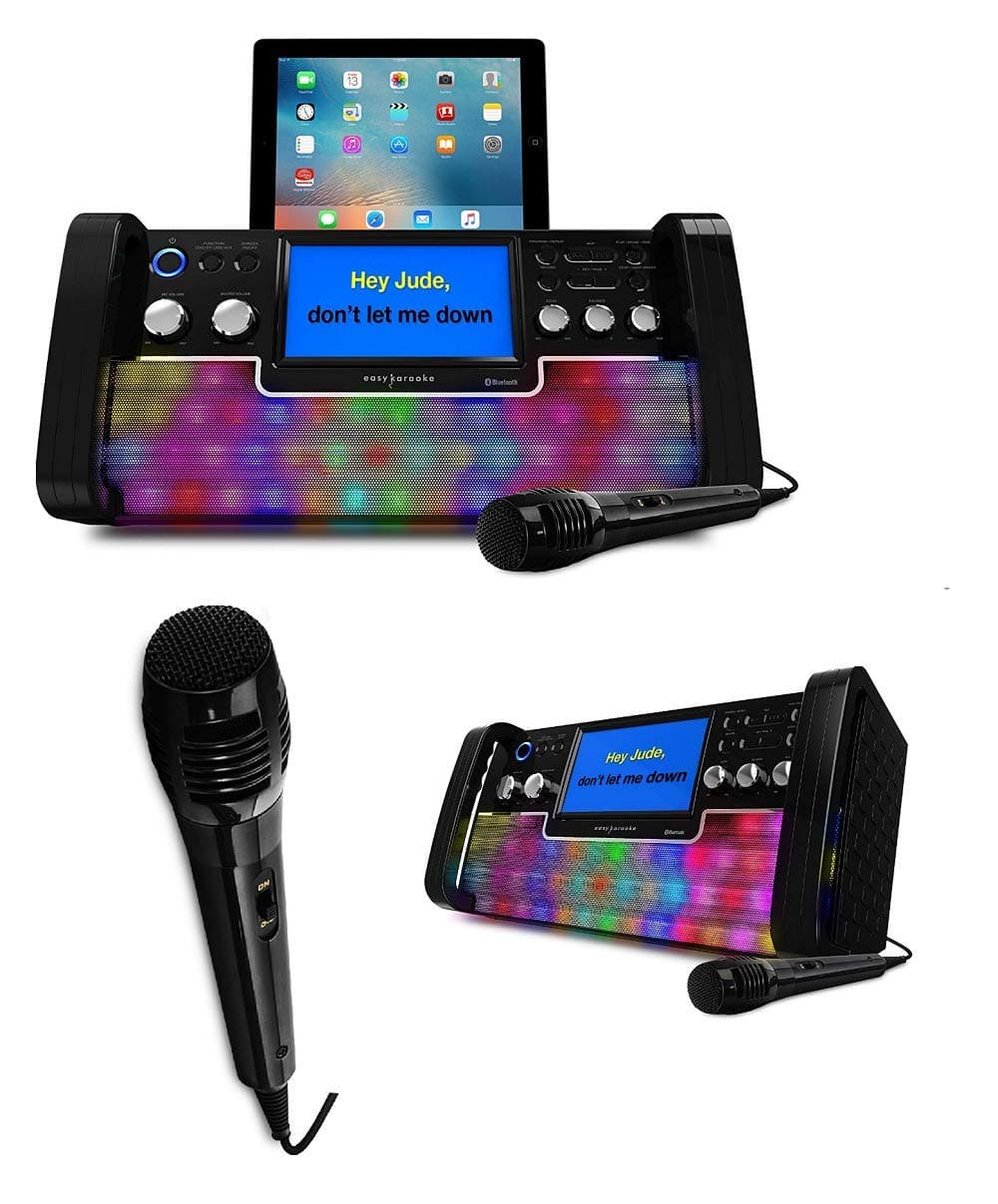 EKS780-BT Bluetooth CD+CDG Karaoke Disco Party Machine with speaker, 1 microphone, LED Disco Lights and 7" Colour TFT Screen