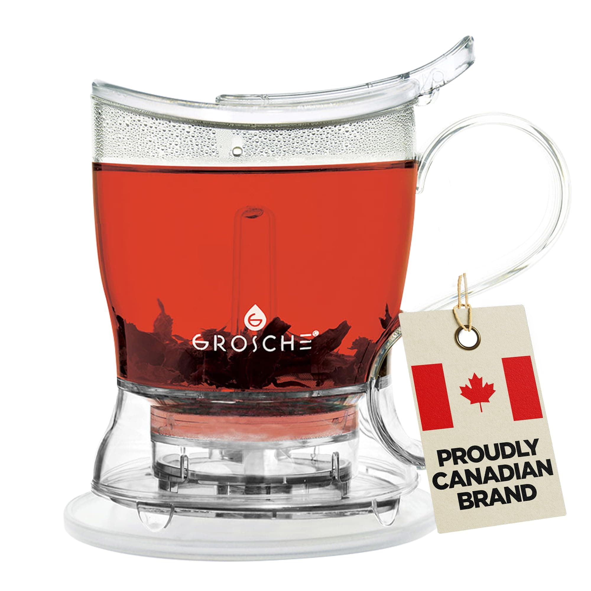 Aberdeen Tea Infuser Teapot & Smart Tea Maker - BPA-Free, Drip-Free Design | Coaster | Easy Brew | Easy Clean Steeper | Loose Leaf Brewing - Stylish Design | 17.7 oz - 1000 ml
