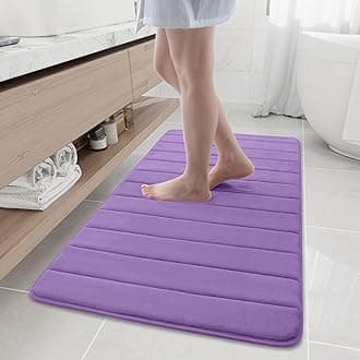 Buganda Memory Foam Bath Mat, 47" x 24", Ultra Soft and Non-Slip Bathroom Rugs, Water Absorbent and Machine Washable Bath Rug Runner for Bathroom, Shower, and Tub, Lavender