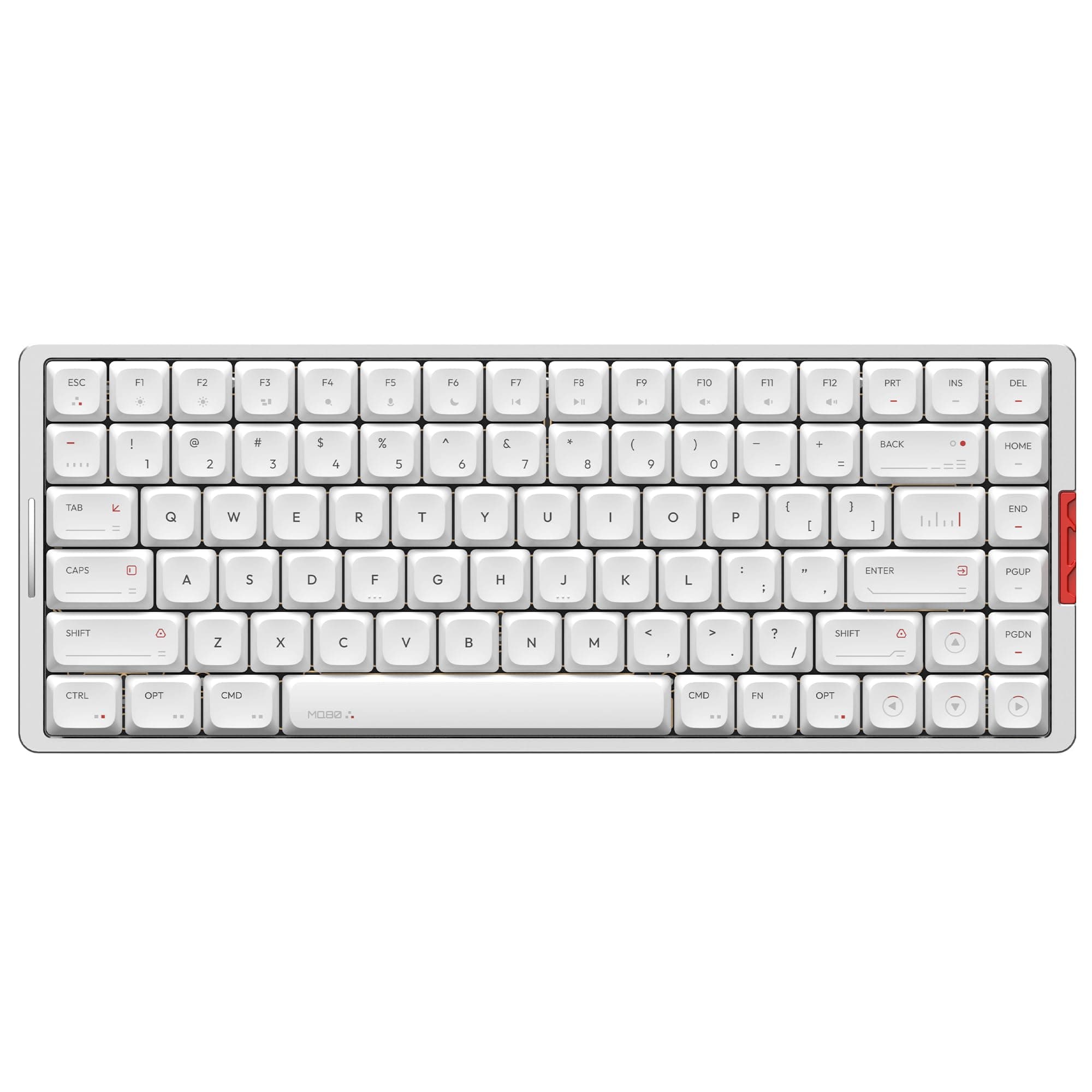 IQUNIX MQ80 Low Profile Mechanical Keyboard 75% Full Aluminum Case Wireless Keyboard with 2.4G Receiver, Bluetooth and Wired Connectivity for Mac/Windows (Moonlight Silver)