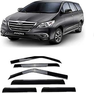 Plastic Car Window Door Visor Rain Guard Side Wind Deflector Compatible with Toyota Innova Old (Set of 6)