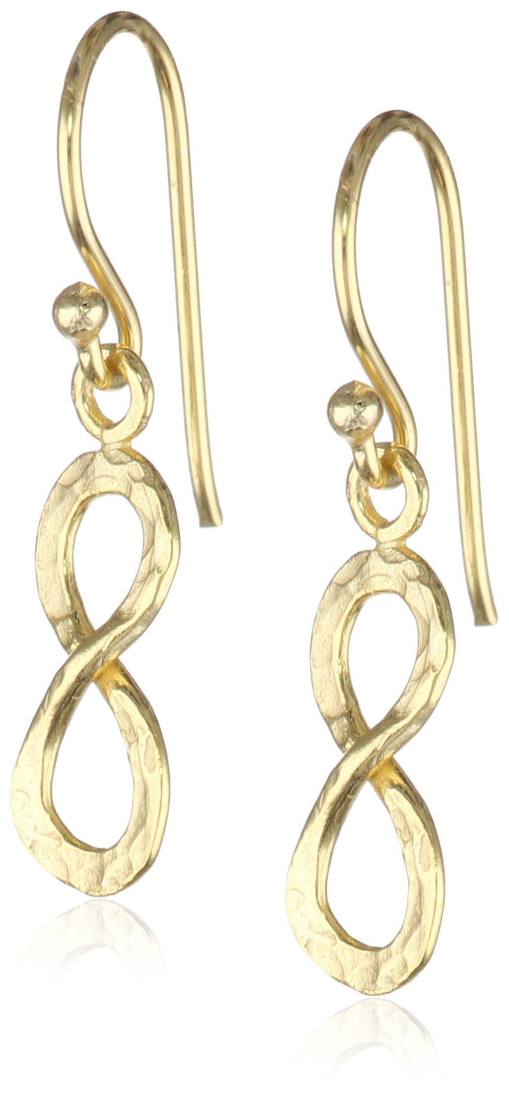 Amazon Collection Sterling Silver Hammered Infiniti Drop Earrings