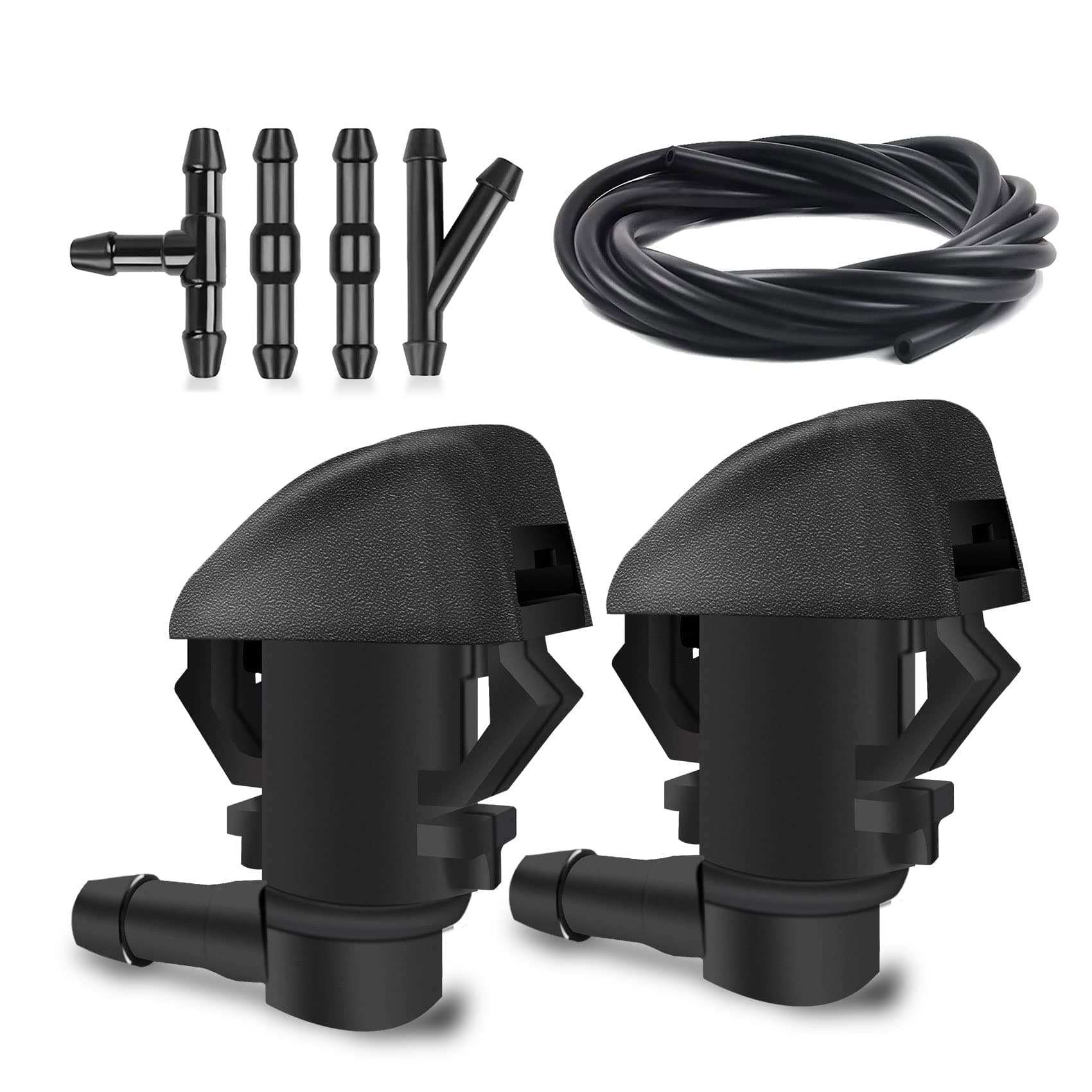 Windshield Washer Nozzles Kit, Front Windshield Spray Nozzles Wiper Spray Washer Jet and Fluid Hose with Connectors for Pilot 2009-2012 2014 2015, Replaces OEM #76810-SZA-A01ZA (76810-SZA-A01ZA)