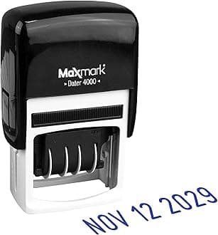 MaxMark 4000 Dater Self Inking Date Stamp - Blue