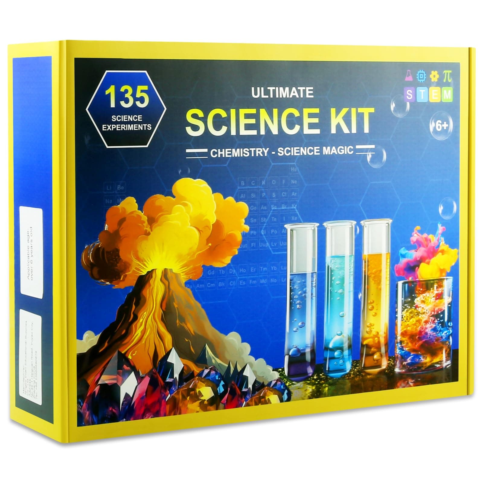 Science Kits for Kids Age 8-12, 135 Science Experiment Magic Kit - STEM Educational Toys, Chemistry Set for Kids, Erupting Volcano, Birthday for 5-7 Years Old Boys Girls Kids