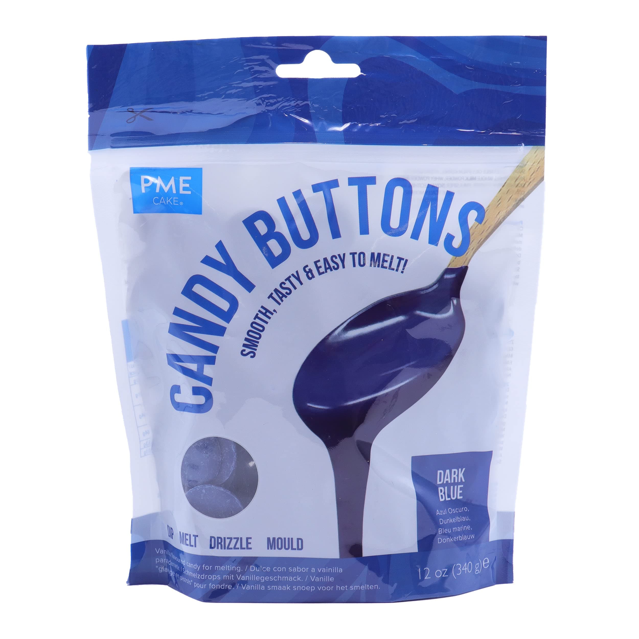 PMECandy Buttons - Dark Blue . 340 grams / 12 Oz. Like Wilton Melts. Perfect for Cake Pops and other Candy & Chocolate Making by The Baker Shop