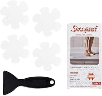 Non-Slip Bathtub Stickers Safety Bathroom Tubs Showers Treads Adhesive Decals Scraper (White Snowflake)