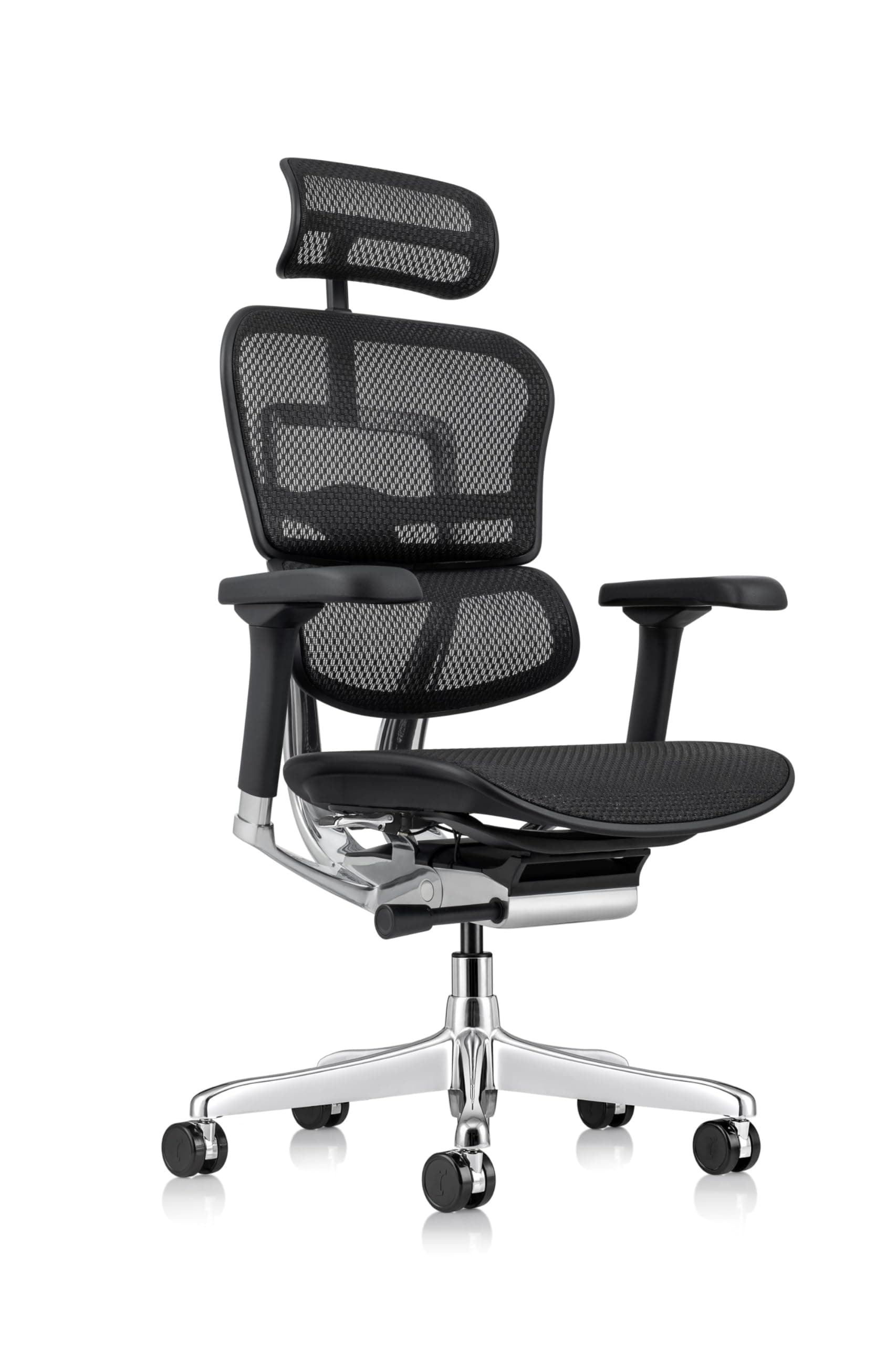 Eurotech GEN2 – High Back Black Mesh Office Chair with Adjustable and Flexible Lumbar Support – Headrest, Seat Slider, Armrests, and Height Adjustment