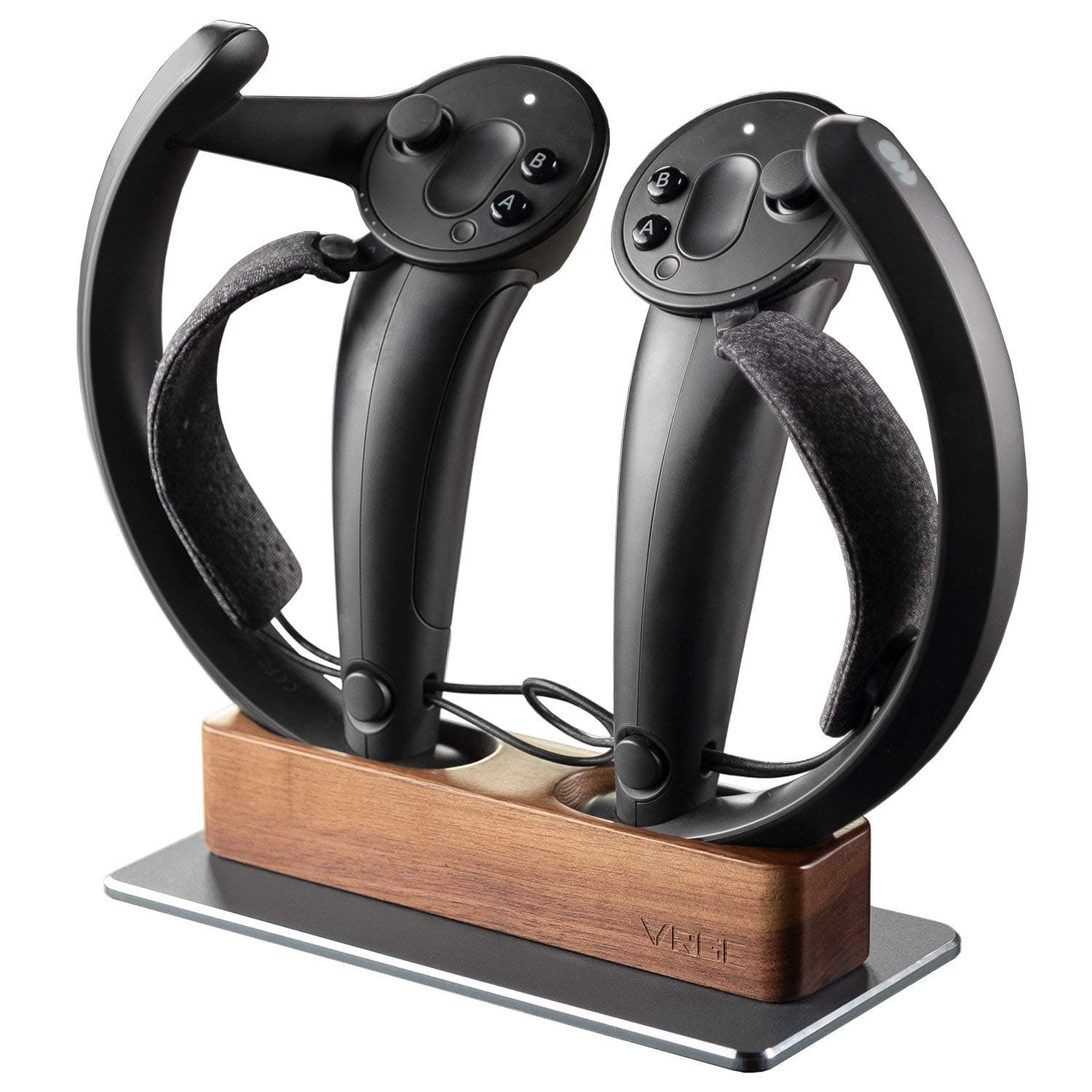 VRGE - Index Controller Dock - Premium Wood Top Storage and Charge Station for Valve Index VR Controllers