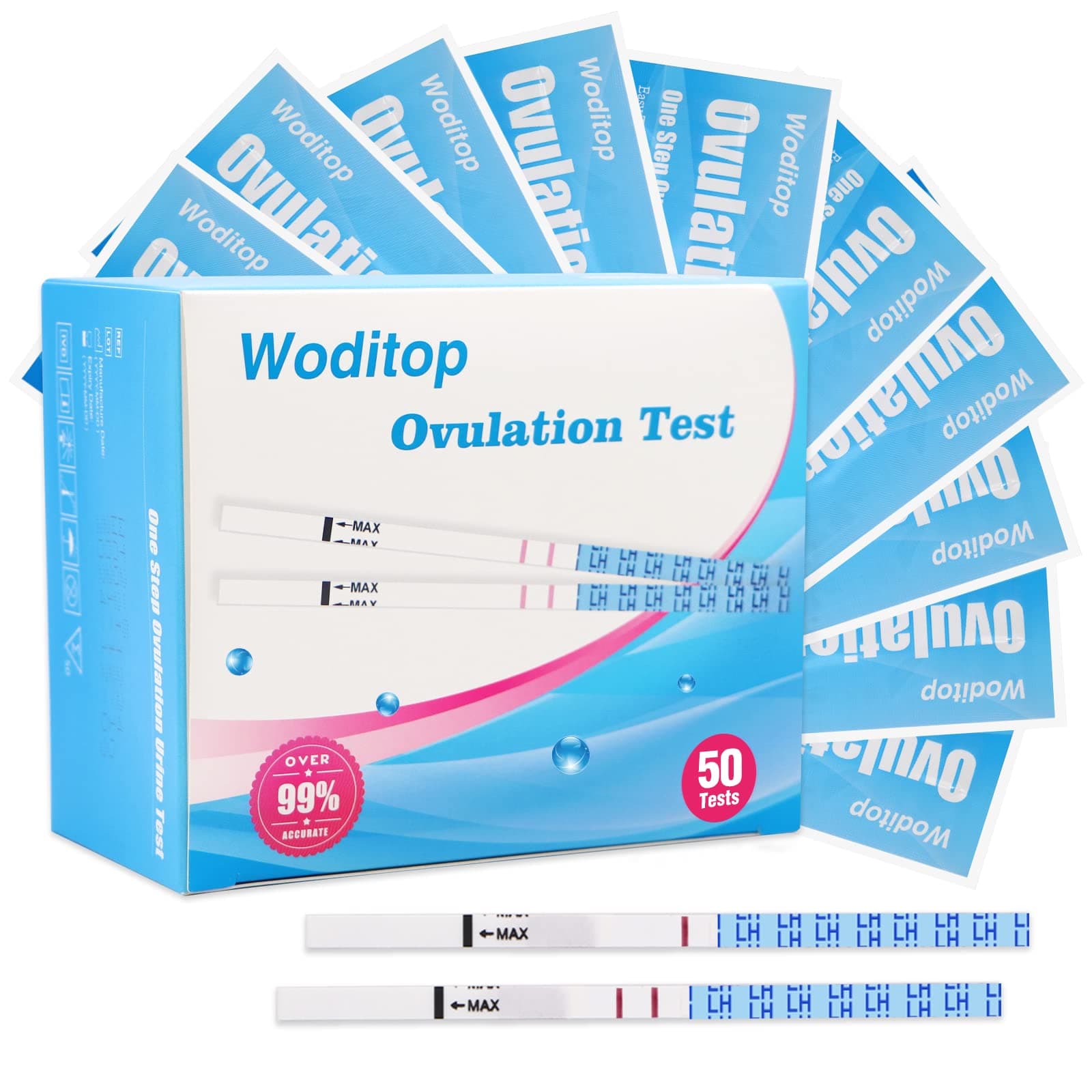 Ovulation Test Strips 50 Pack Ovulation Predictor Kit Know Your Most Fertile Days