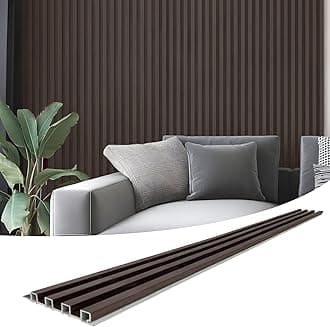 Art3d Slat Wall Panel for Modern Decor, WPC Acoustic Diffuser Panel, 8-Pack 96 x 6in. Black Walnut