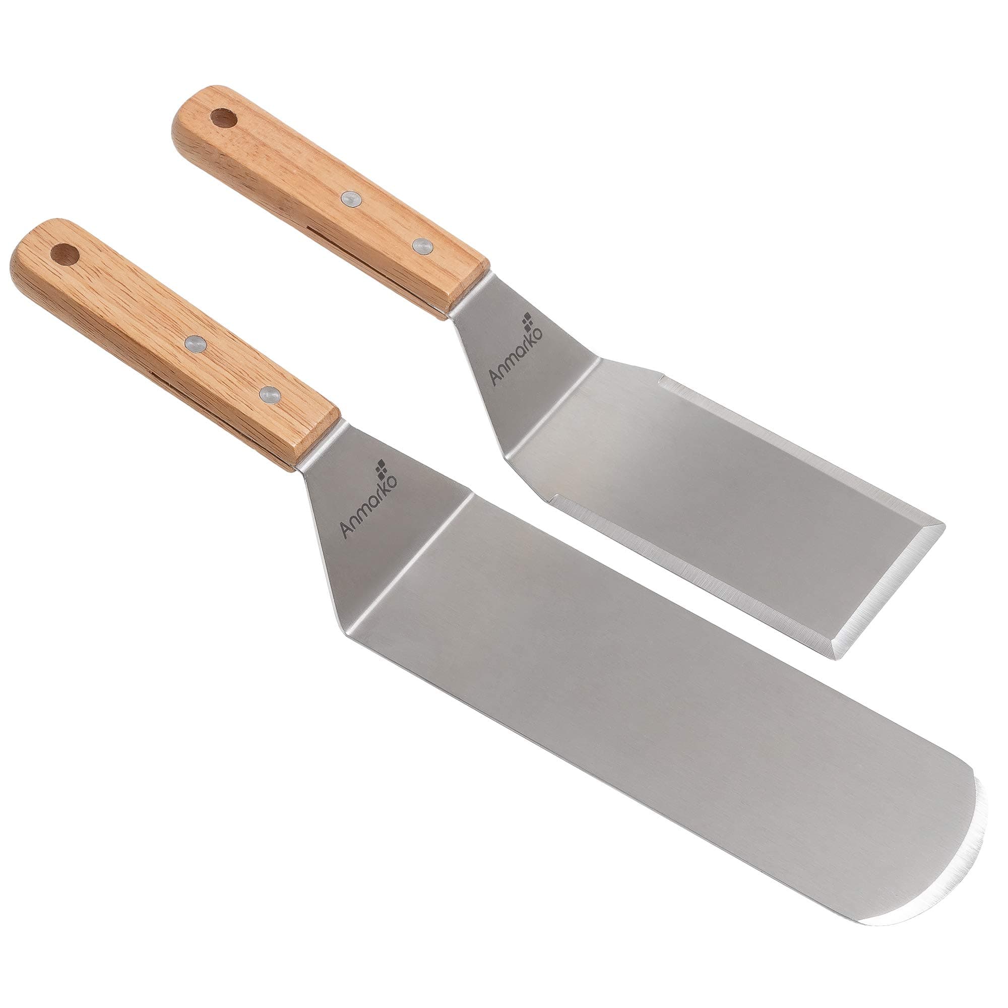 - Metal Spatula Set - Griddle Long Spatula - Teppanyaki spatulas - Griddle Scraper and Pancake Flipper or Hamburger Turner - Stainless Steel Utensil great for BBQ Grill Flat Top - Commercial Grade