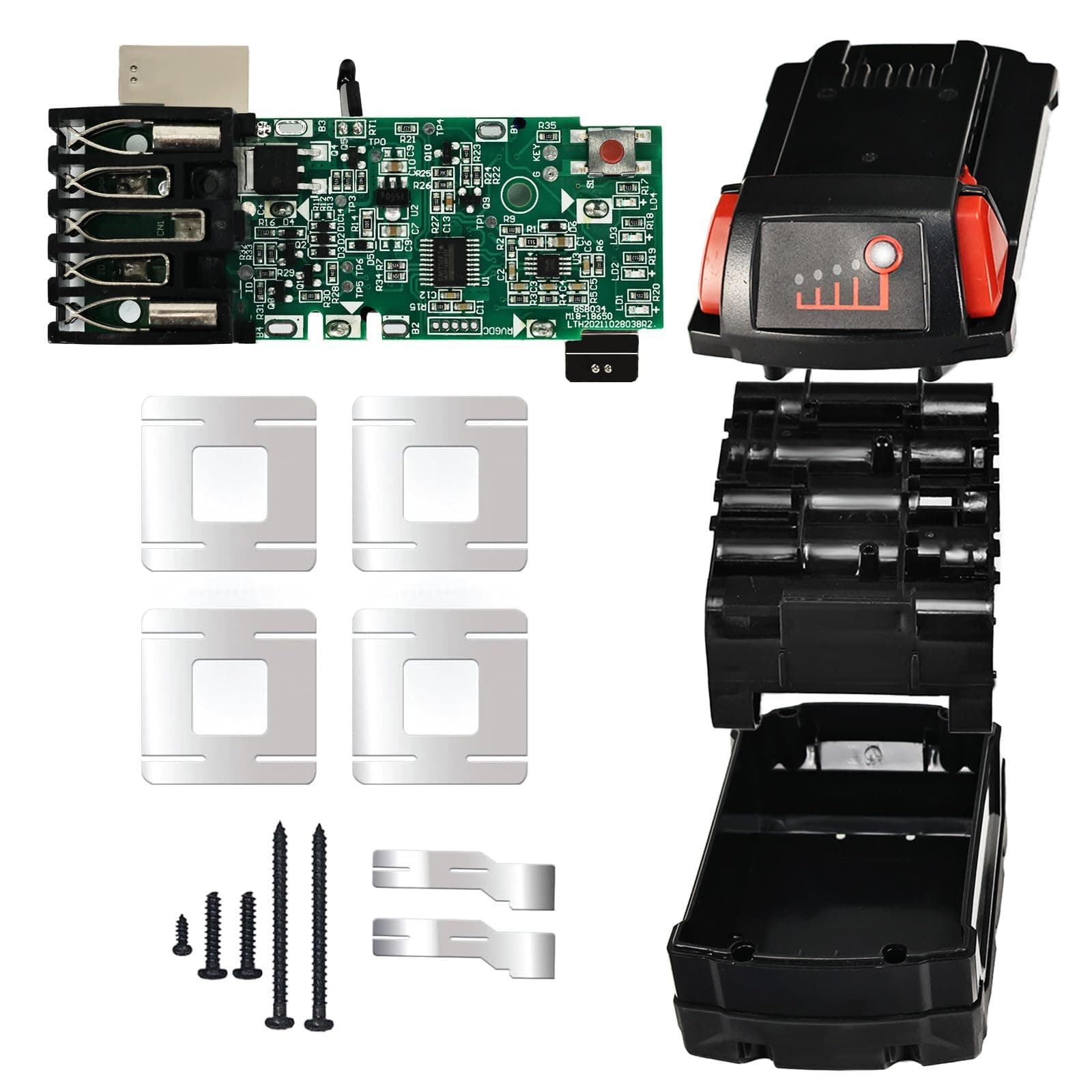 18V 5.0Ah 4.0Ah 3.0Ah Replacement Battery Plastic Case for Milwaukee 18V M18B 48-11-1820 48-11-185048-11-1828 48-11-10 Li-ion Battery Cover Part