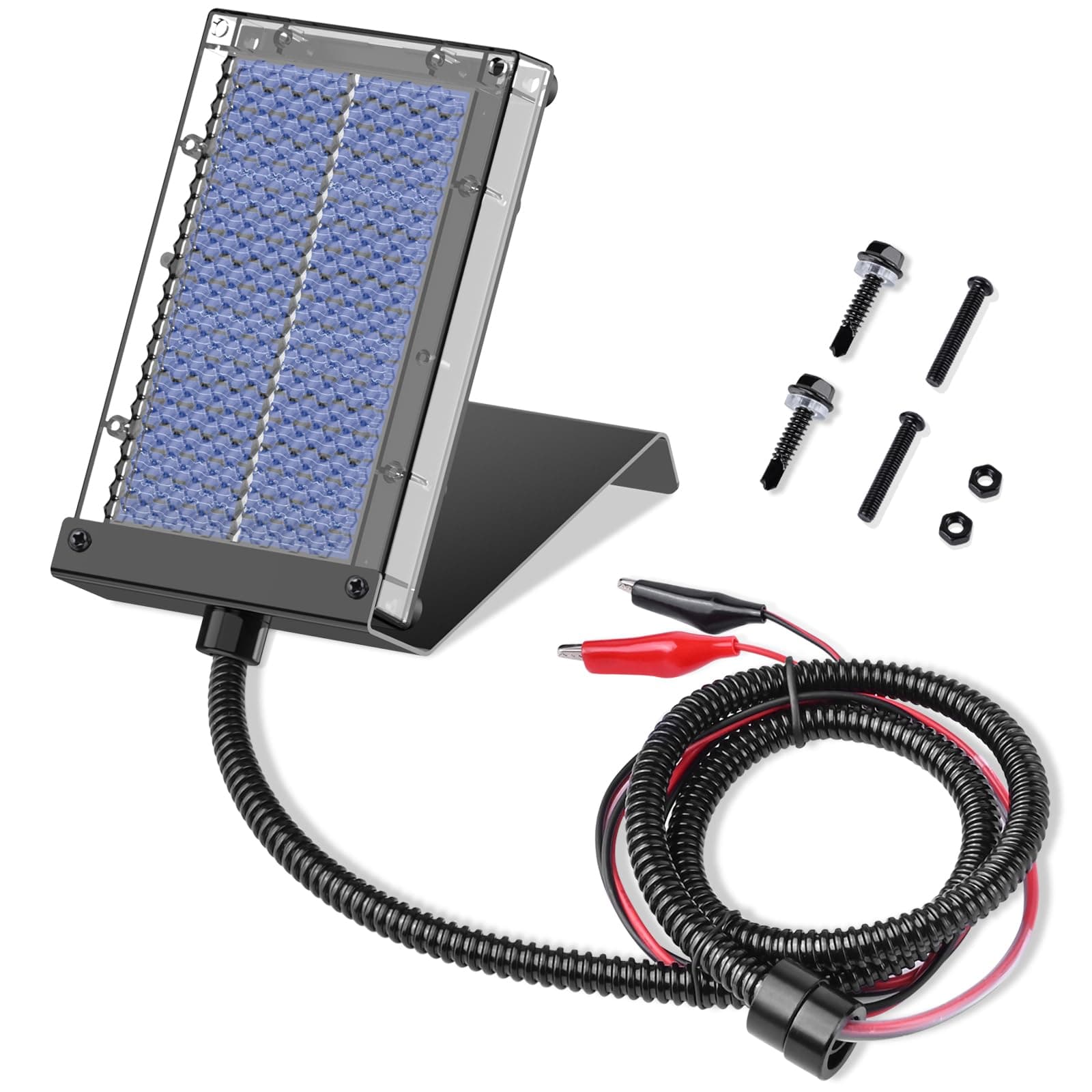 Solar Panel for Deer Feeder, 6V Solar Panel Outdoor Hunting Feeder Waterproof, Solar Power Battery Charger 6Volt with Mounting Bracket and Alligator Clip Design for Game Feeder…