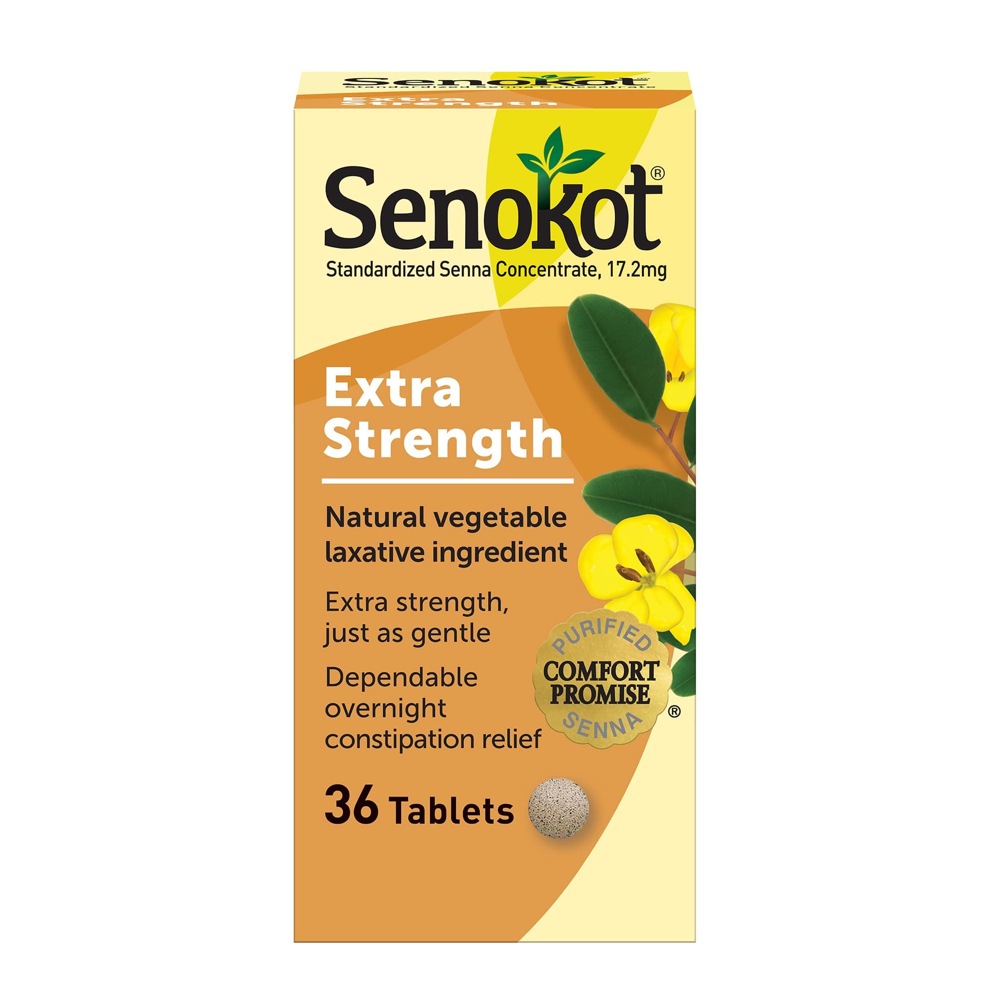 Extra Strength Senna Laxative Tablets, 36 Tablets, Laxatives for Constipation Relief, Overnight Relief for Adults