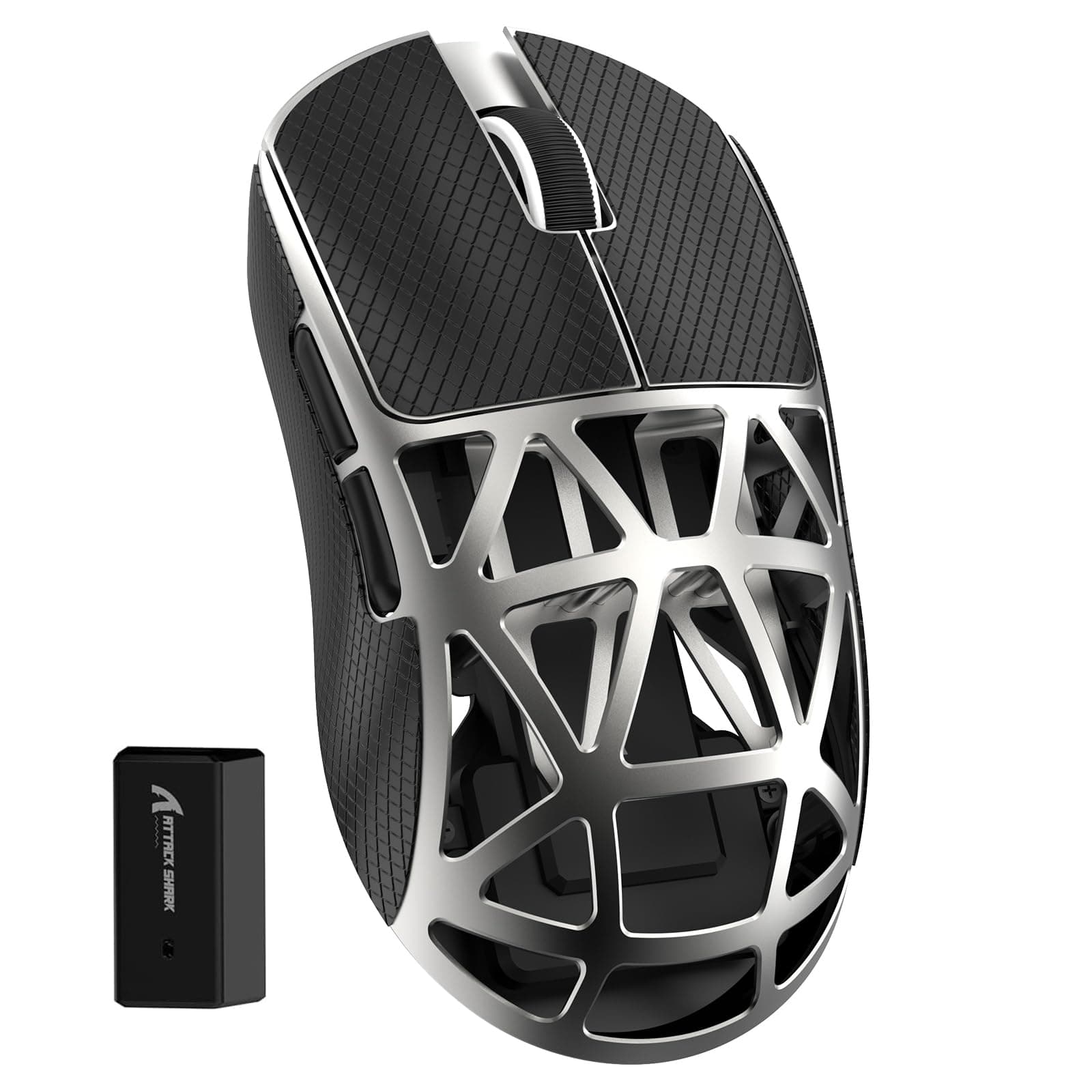 ZIYOU LANG x Attack Shark R2 Hyperpolling Wireless Dongle Gaming Mouse, Lightweight Magnesium Alloy, PAW3950 42000 DPI Optical Sensor 8KHz Polling Rate Programmable Mice with Grips Sticker (Grey)