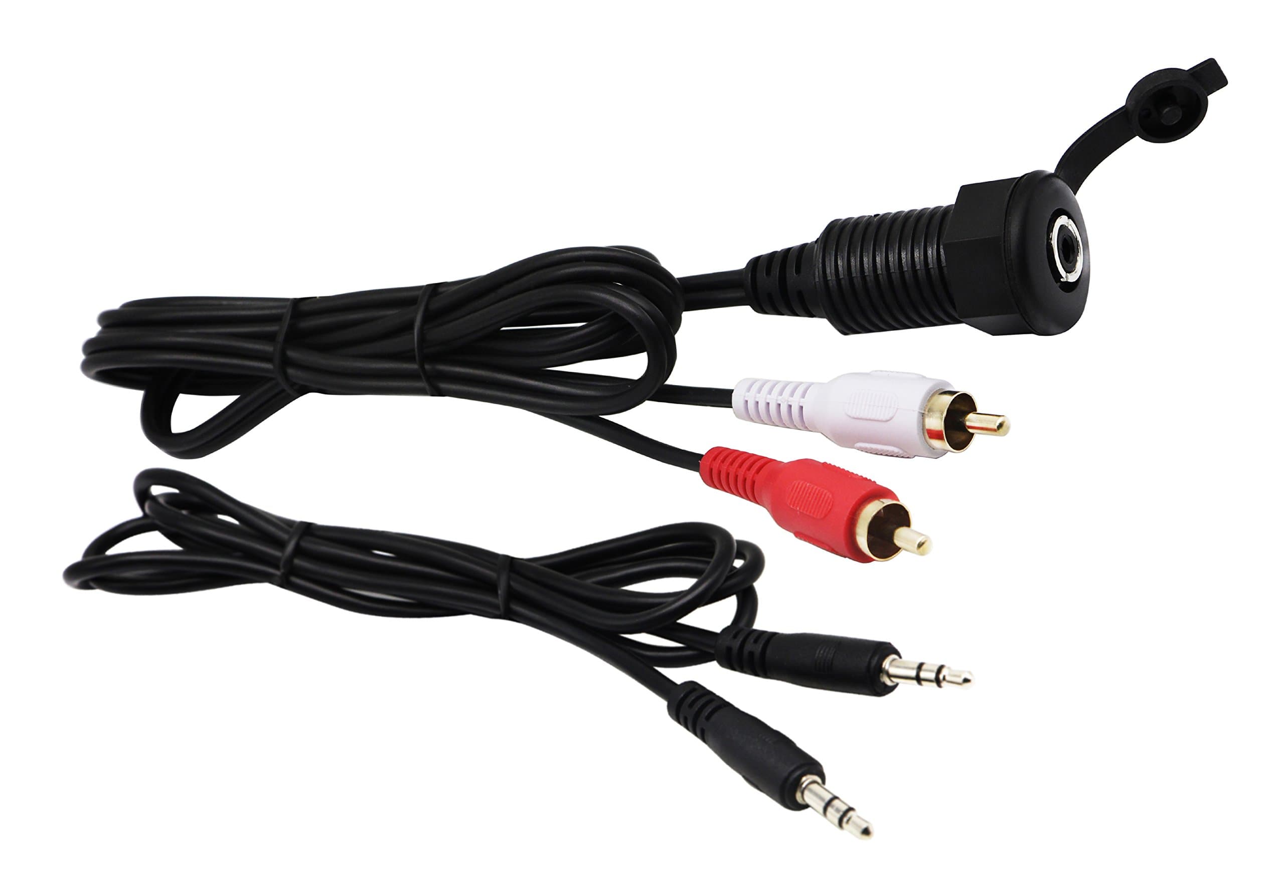 zdyCGTime 3.5MM AUX Panel Mount Cable 3.5mm Extension Mount, Dash Mount, Flush Mount, Panel Mount Cable, for Car, Boat, Motorcycle (1M)