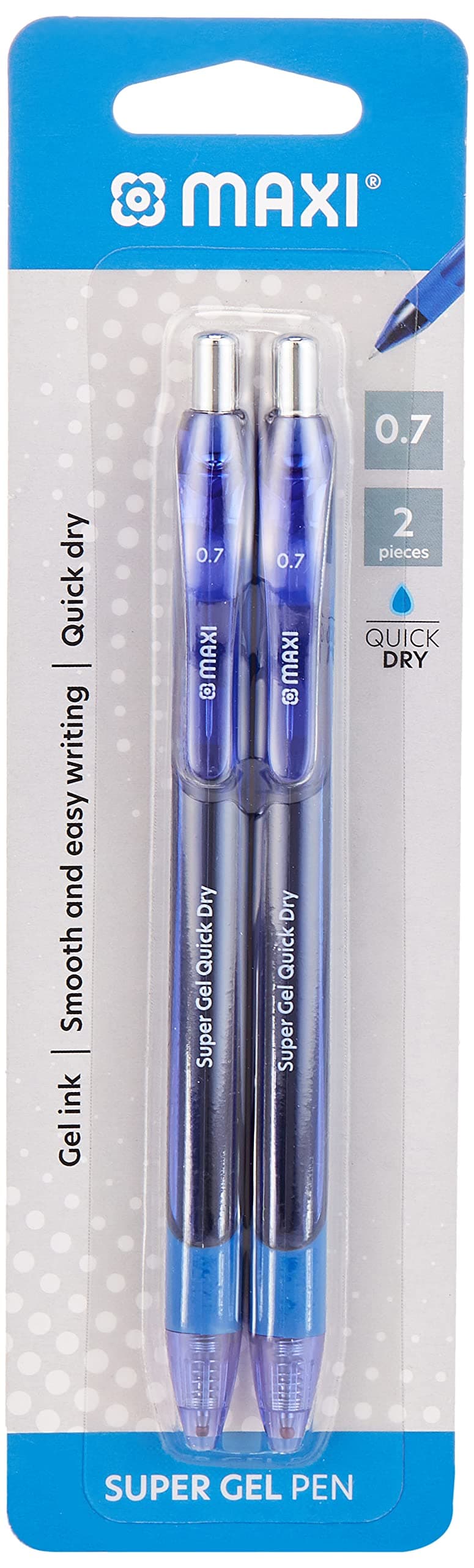 MAXI ジェルペン 0.7mm ブリスター ブルー 2本入り