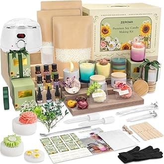 Candle Making Kit for Adults Beginners – 1200g Soy Wax, Digital Wax Melting Pot, Floral Candle Molds, Gift Boxes, Premium Candle Making Supplies, Complete DIY Set, Christmas Craft Gifts
