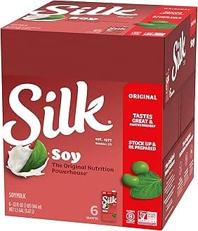 Silk Shelf-Stable Soy Milk, Original, Dairy-Free, Vegan, Non-GMO Project Verified, 32 Fl Oz (Pack of 6)