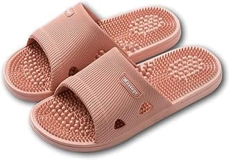 Food Massage Slippers Shoes for Women Men Home Shoes Shock Absorbing, Therapy Promoting Blood Circulation Myofascial Release Trigger Point Acupuncture, Pink, 7.5-8 Women