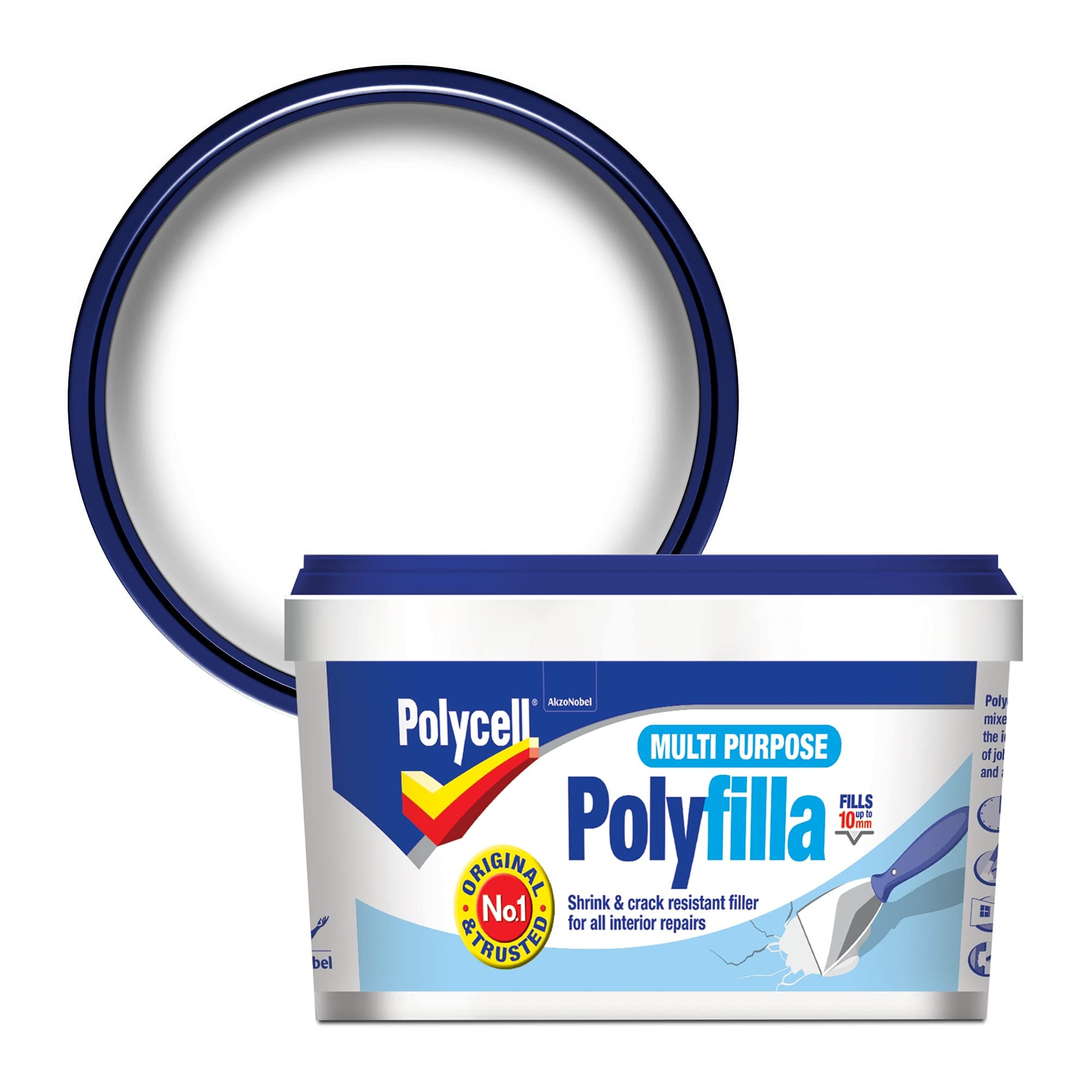 Polycell PLCMPPR600GS Multi Purpose Polyfilla Ready Mixed, 600 g, Off-White