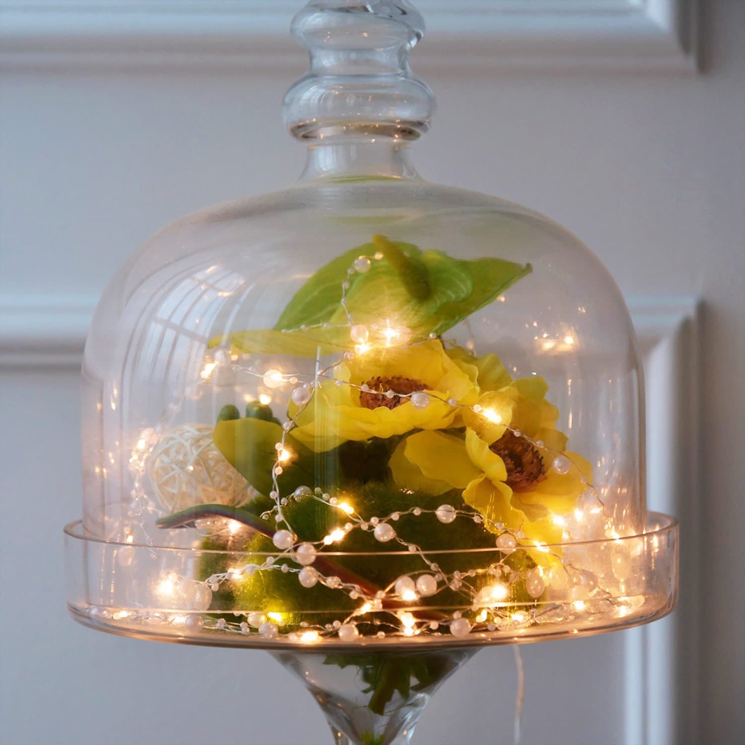 LED String Lights, Milota Flexible Pearl Copper Wire 19.7 ft 60 LEDs Warm White Fairy Decoration Lighting for Parties, Christmas, Craft Glass Bottle etc, Single Strand