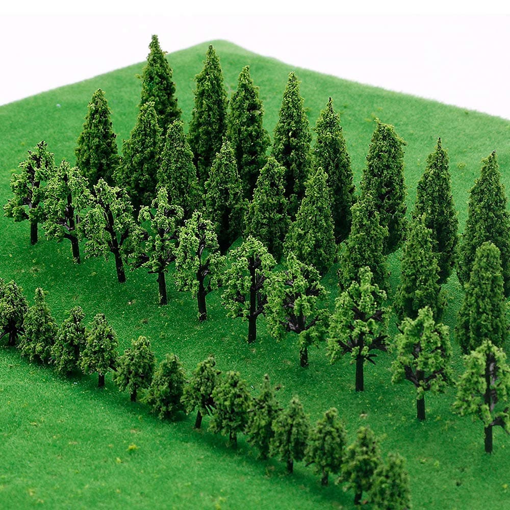 50 Pcs Model Trees Mixed, Model Tree Diorama Tree, Mixed Model Trees, Miniature Landscape Trees for DIY Train Railways Scenery Landscape