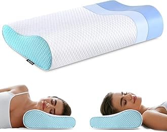 Memory Foam Pillows Neck Pillow Bed Pillow for Sleeping Ergonomic Cervical Contour Pillow for Side Back Stomach Sleeper for Neck and Shoulder Pain