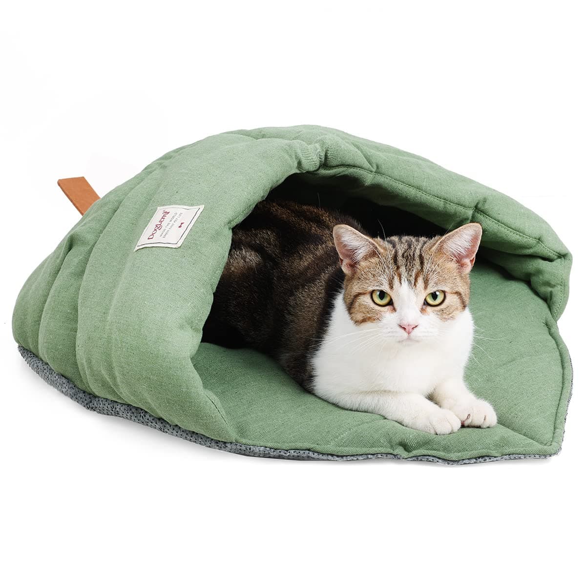 MOLEDINOCat Sleeping Bag - Soft Warming Durable Fabric Pet Calming Bed, Washable Covered Indoor Cozy Dog Bed, Cave for Cats Puppy Rabbit Kitty Anti-Slip Large Pocket