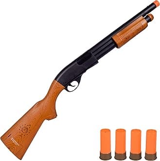 Sunny Days Entertainment Pump Action Blaster – with Realistic Sounds and Ejecting Play Shells | Hunting Role Play Toy | Cowboy Costume for Kids – Maxx Action, Wood Grain