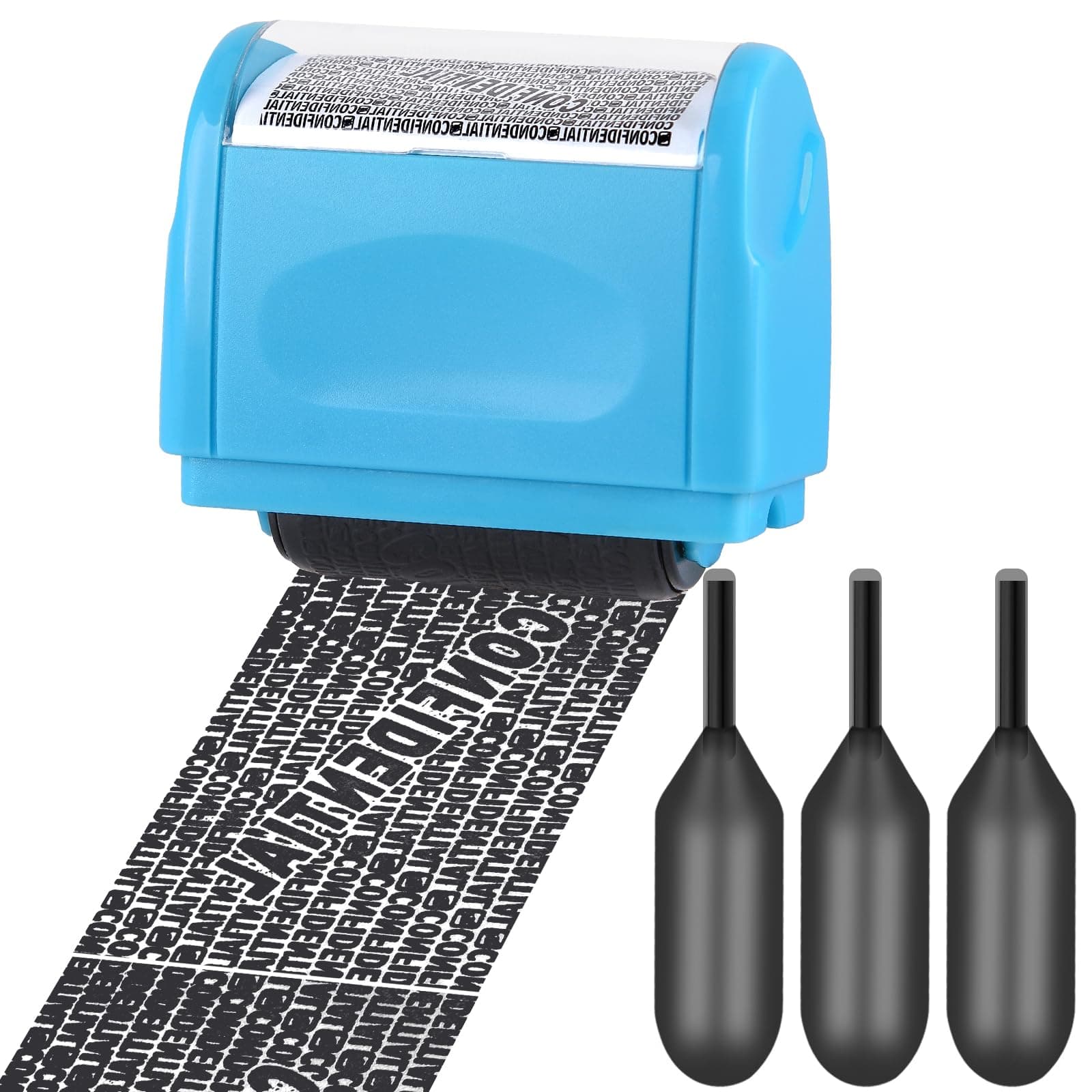 Wide Data Defender Roller Stamp, Identity Theft Protection Roller Stamp,Confidential Address Blocker with 3 Refills, Information Blocker for Privacy ID Address Security