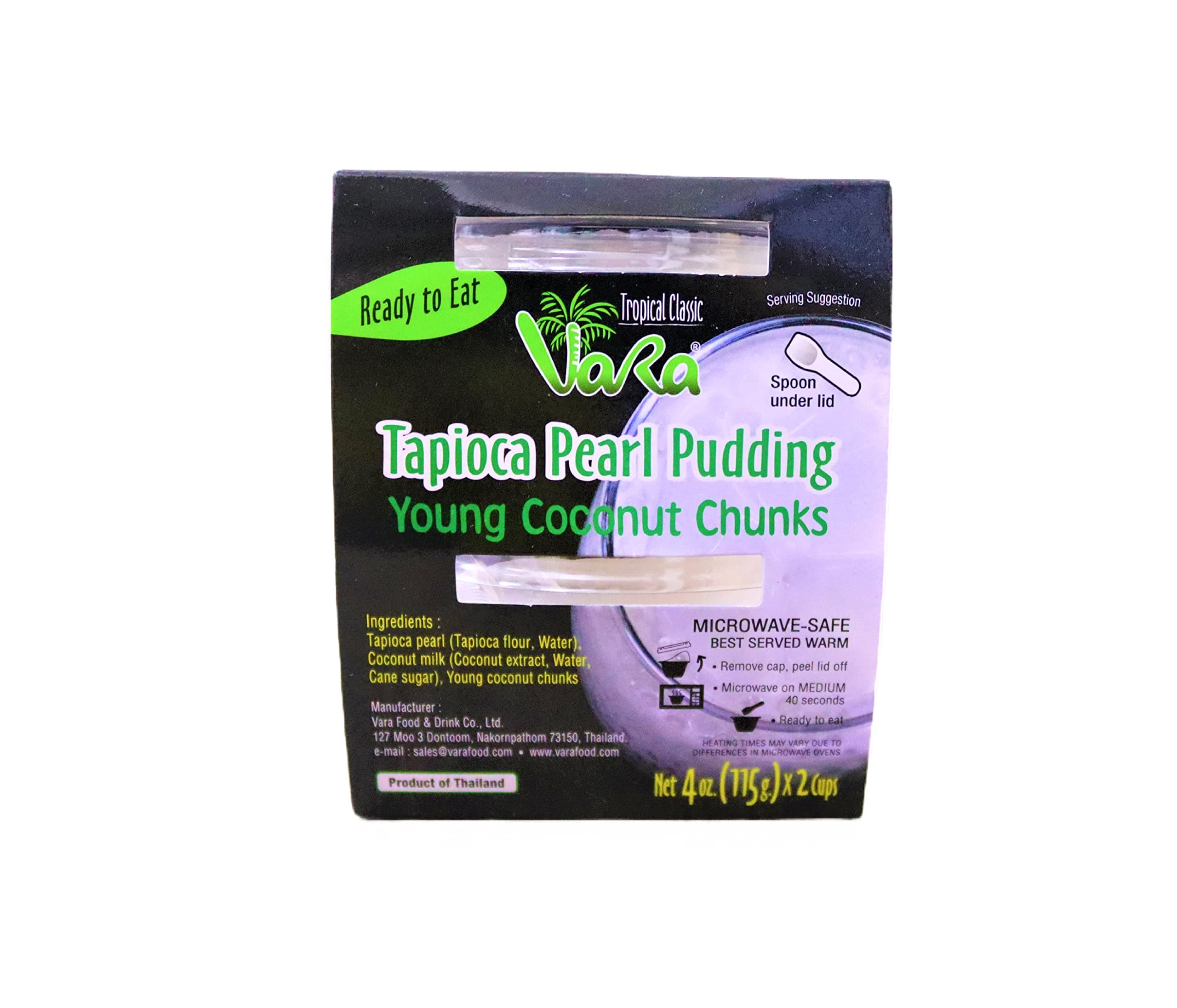 Vara Tapioca Pearl Pudding Young Coconut Chunks (2x115g), 230g, large
