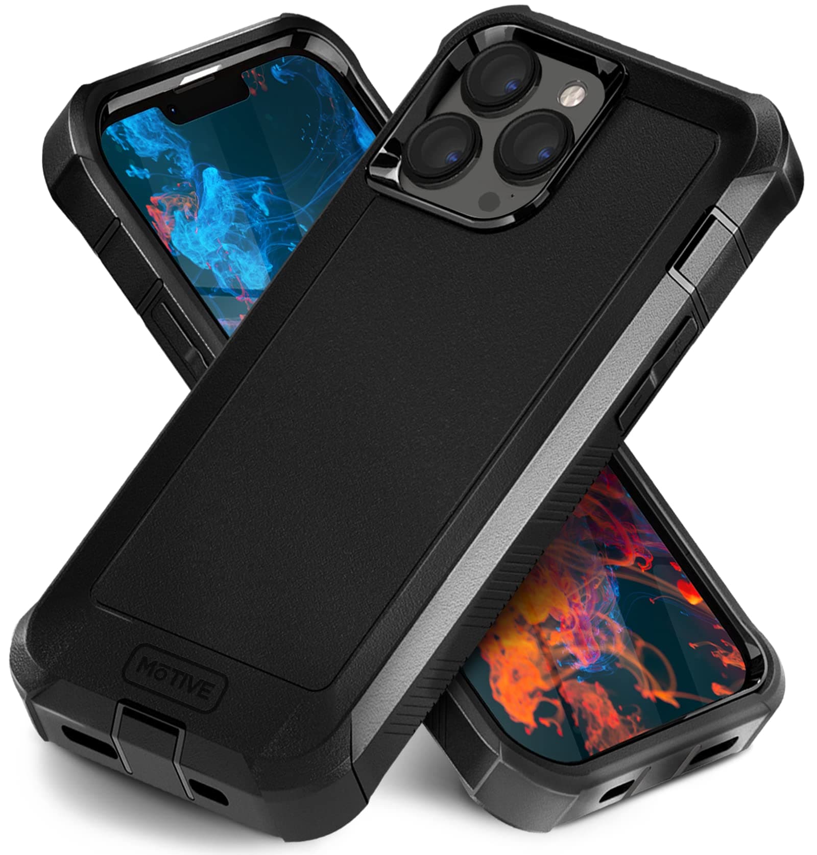 MOTIVE iPhone 13 Pro Max Case | Designed in New York - Heavy Duty Protective Case | Shockproof, Dustproof, Quad Layer Hard Protective | Screen-Camera Bezel Protection | Black 6.7" Pro Max | Bunker