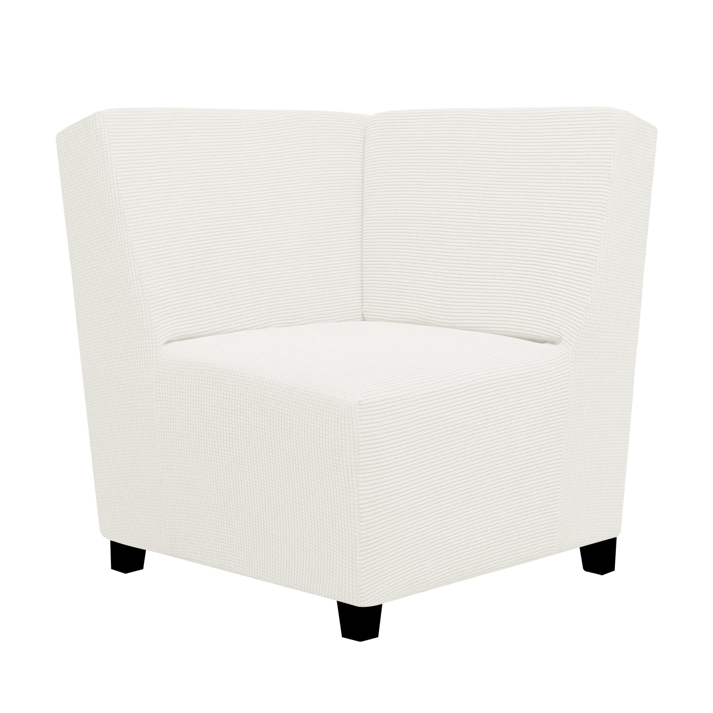 Easy-Going Stretch Sectional Corner Sofa Slipcover 1-Piece Couch Sofa Cover Furniture Protector Soft with Elastic Bottom for Kids, Pet, Spandex Jacquard Fabric Cream