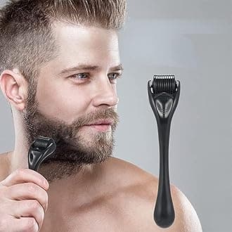 Derma Stamp Mesotherapie Microniddle Roller for Face Body Beard Derma Roller Titanium For Hair Growth Mesoroller dermaroller For Face Machine Skin Care mesoscooter for face mts (BLACK)