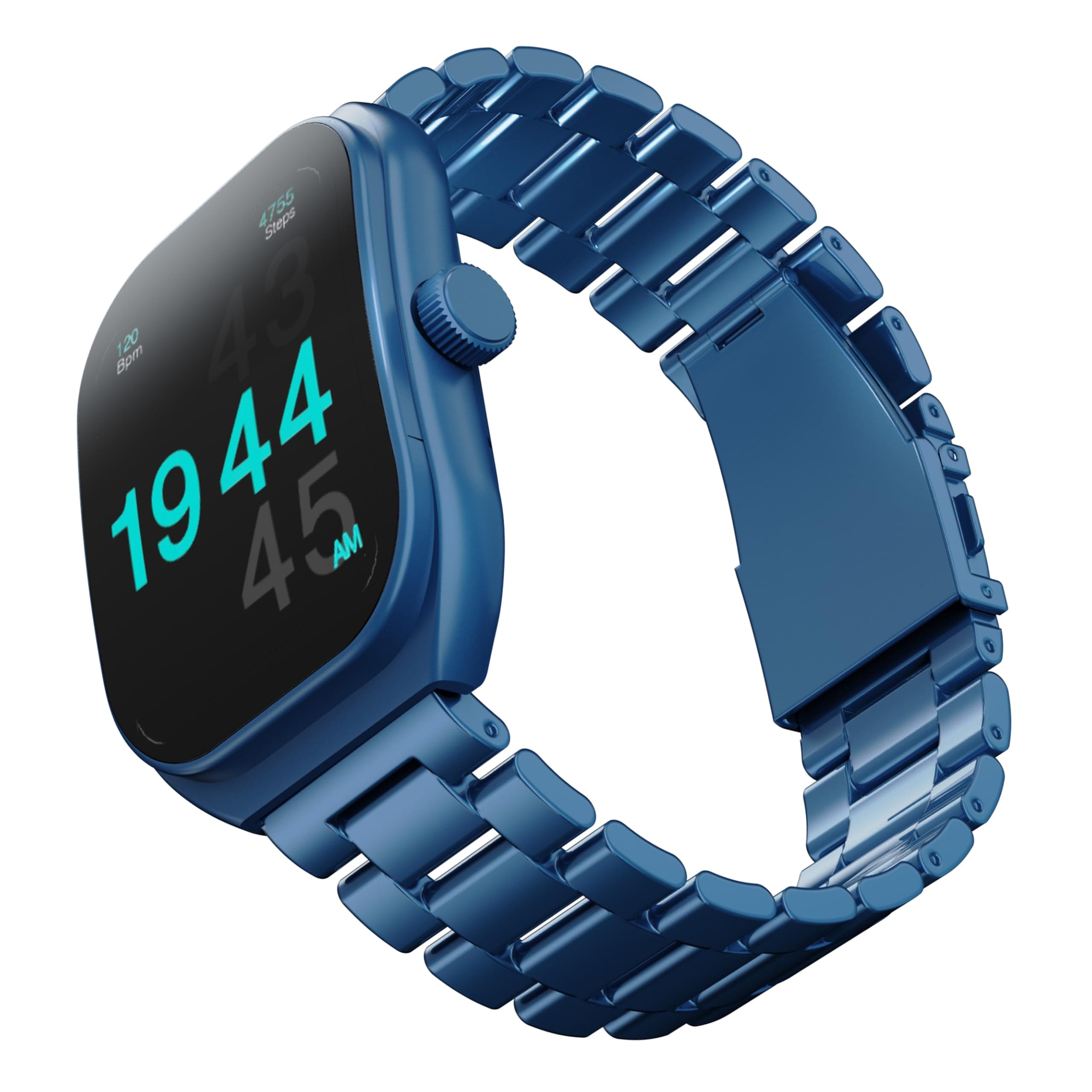 GOBOULT Trail Smart Watch 2.01'' 3D Curved HD Display, Bluetooth Calling, Working Crown,190+Watchfaces,500 Nits Brightness, AI Voice Assistant,120+ Sports Mode (Metal Blue)