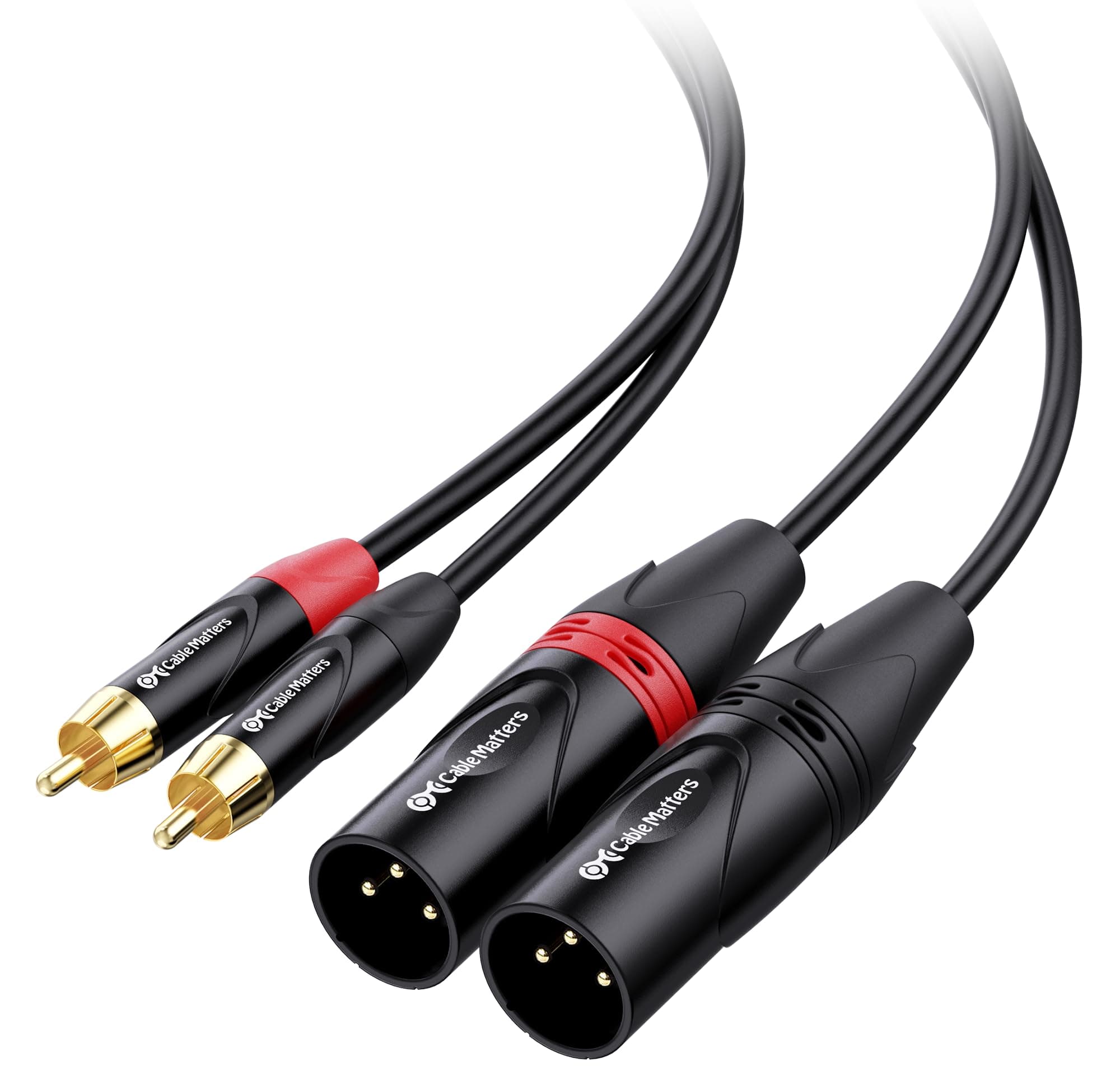 Cable Matters Dual RCA to XLR Unbalanced Interconnect Cable 1.8m, 2 RCA to 2 XLR Male Cable