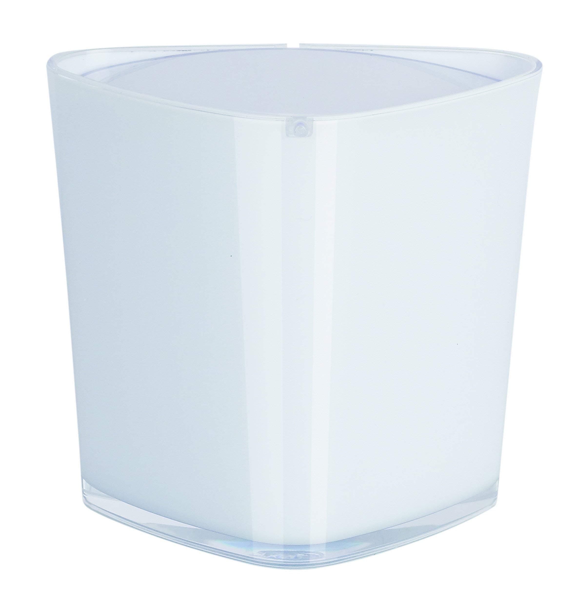 Spirella Trix Acrylic White Bin - Cosmetic Bin - Table Bin - Dust Bin
